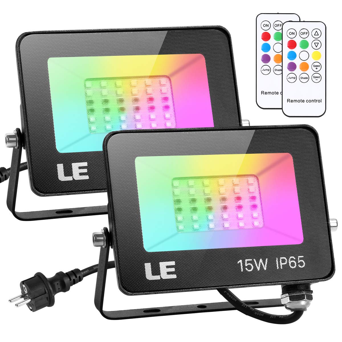 LE Faretto LED RGB Esterno 15W (2 Pezzi)