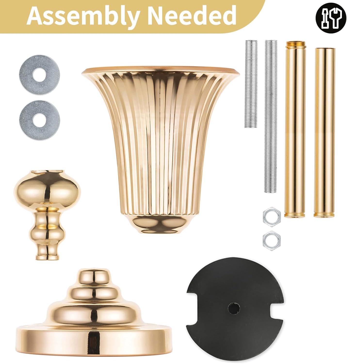 Nuptio Vaso Oro Centrotavola Matrimonio 77.5cm (2 pz) - immagine 5