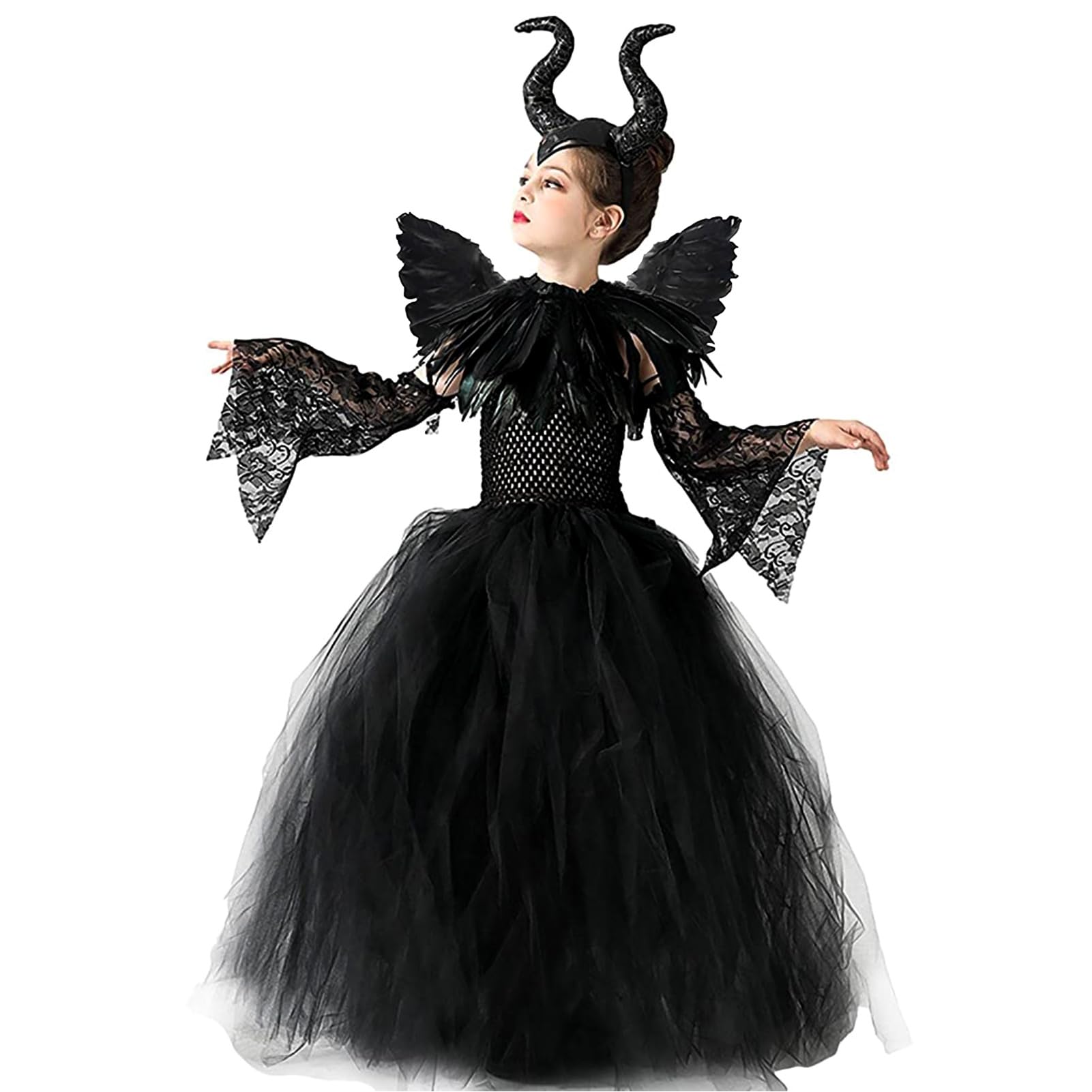 Costume Malefica Regina Strega per Bambine
