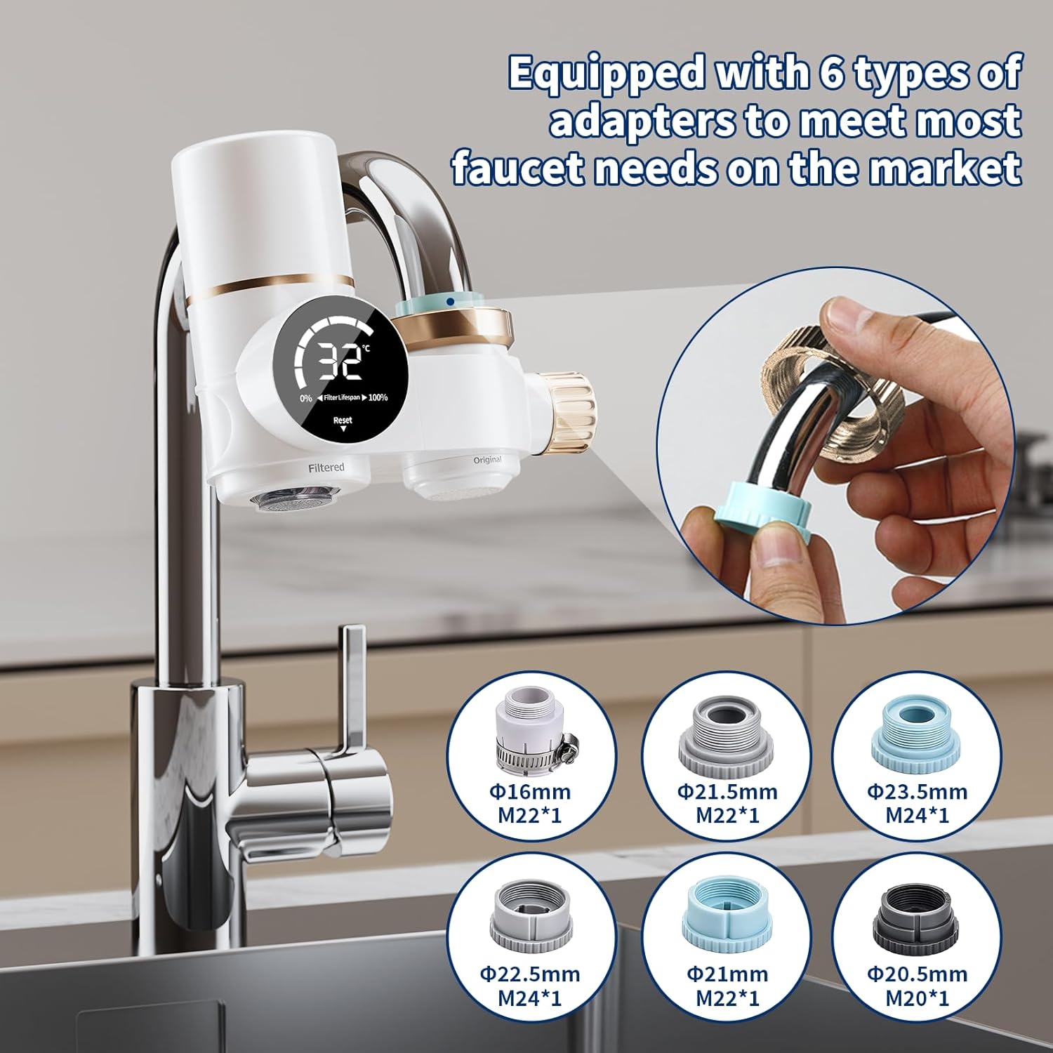 Filtro Acqua Rubinetto con Indicatore LED - immagine 7