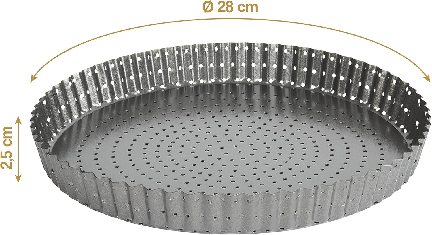 Stampo Crostata Perforato con Fondo Amovibile 28 cm - immagine 1