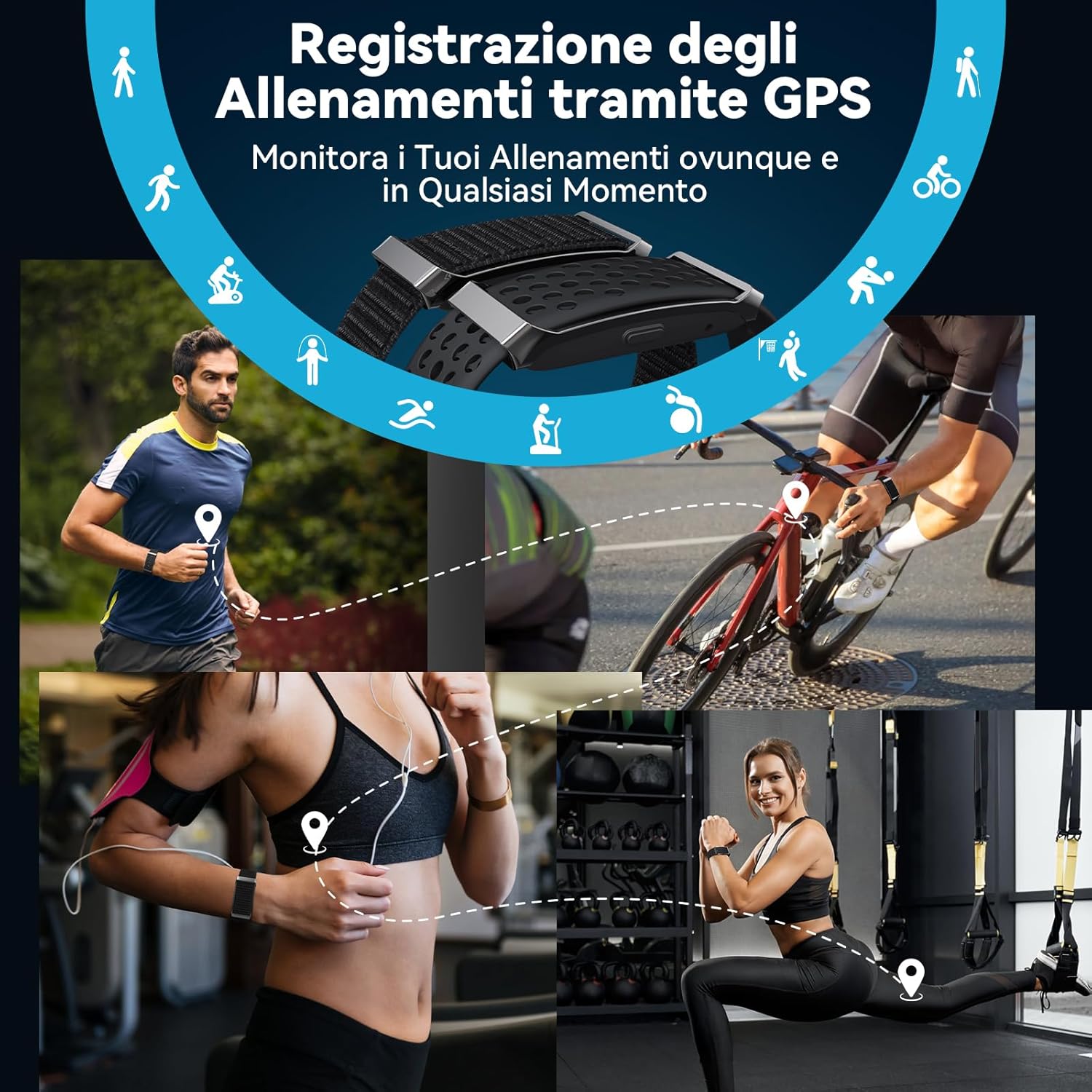 Iso Tech Smart Braccialetto Fitness Band IP68 - immagine 4