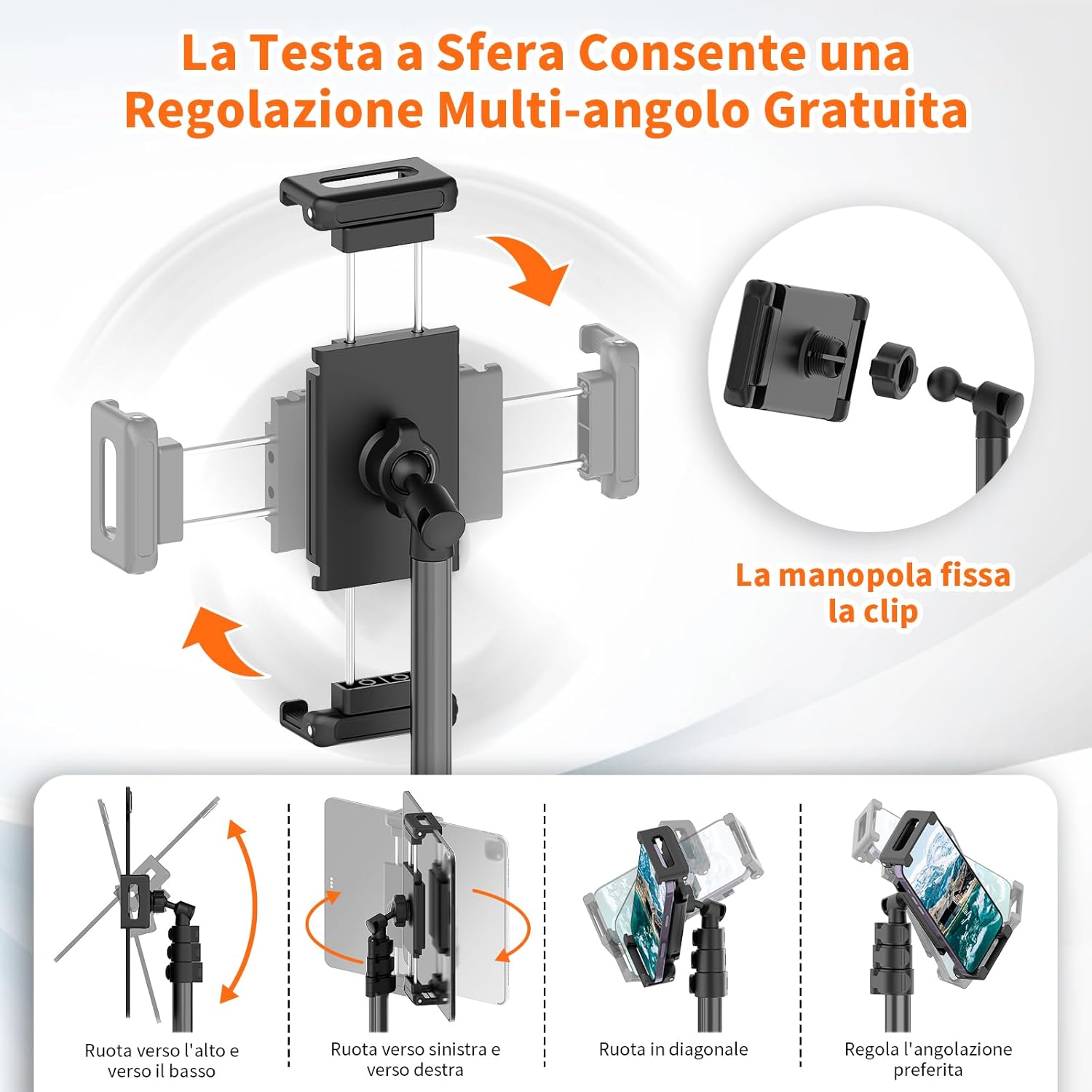 Xxzu Supporto da Pavimento per Tablet e Cellulari 182cm - immagine 4