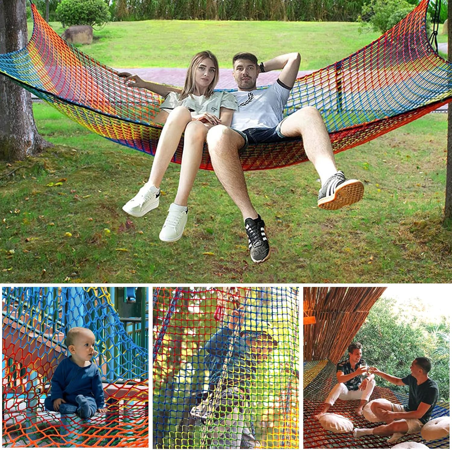 Jackfru Rete da Arrampicata Parco Giochi Arcobaleno 3x3m - immagine 3