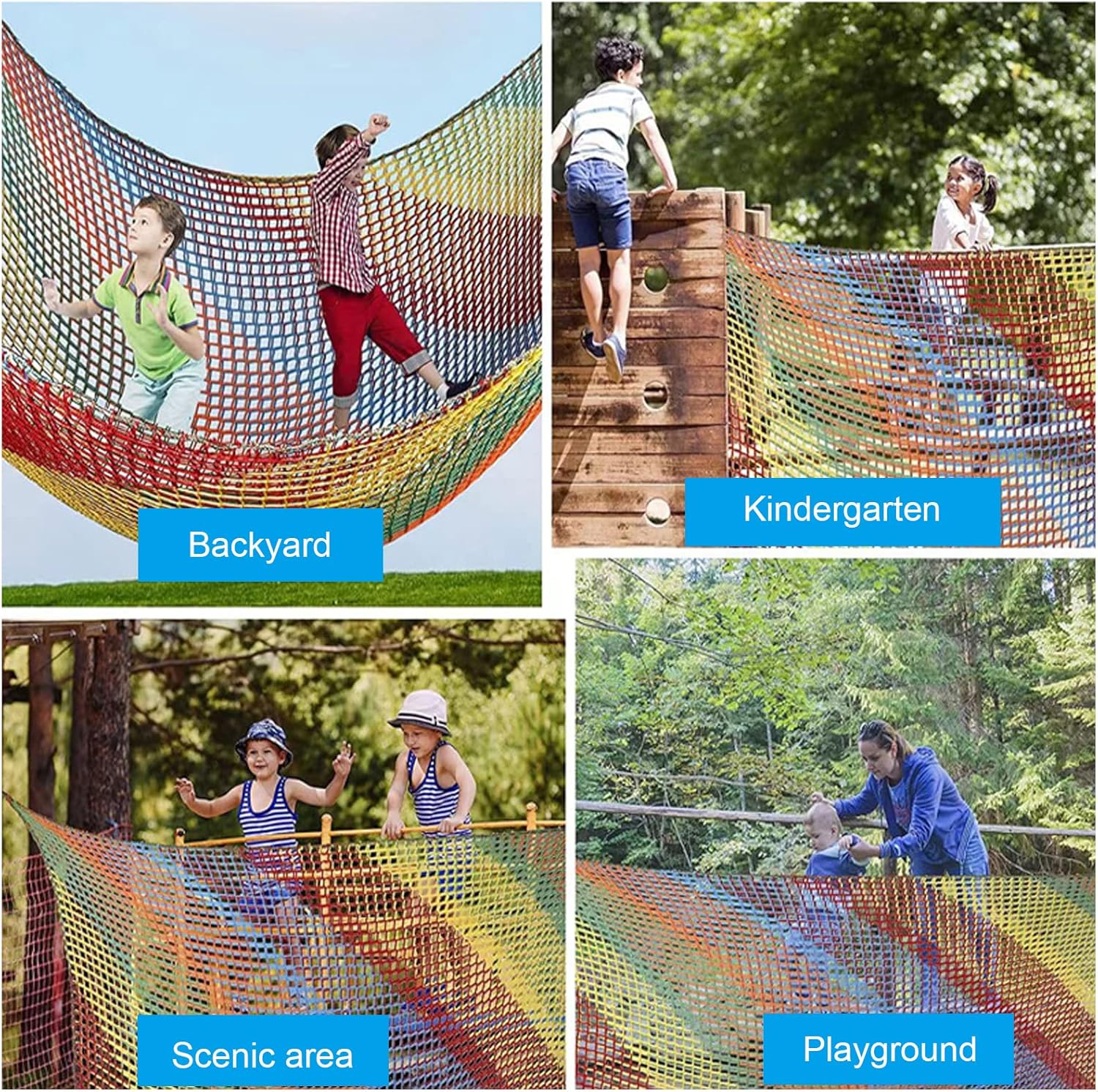 Jackfru Rete da Arrampicata Parco Giochi Arcobaleno 3x3m - immagine 5