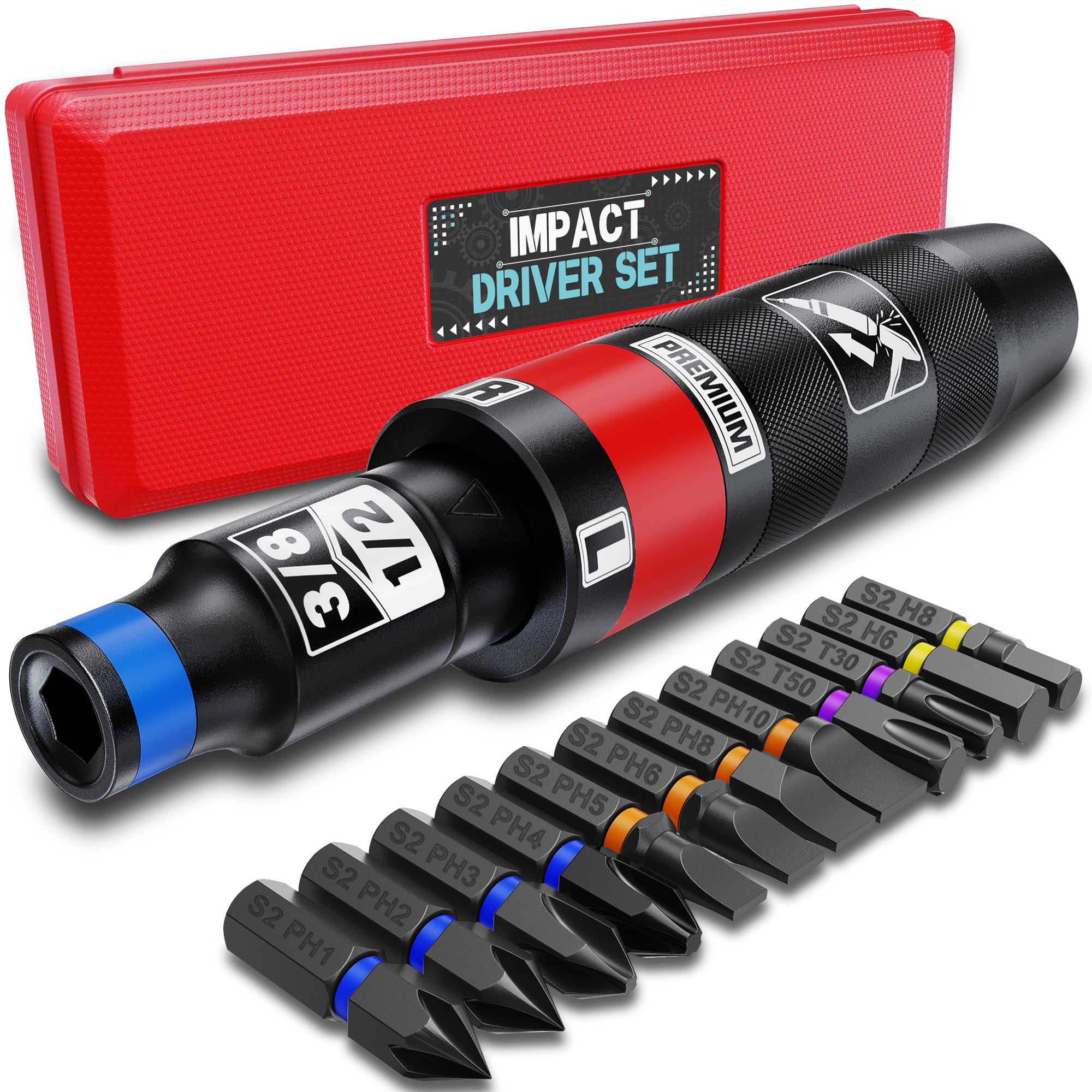 Aurlloct Cacciavite a Impatto 1/2" - 13 Pezzi