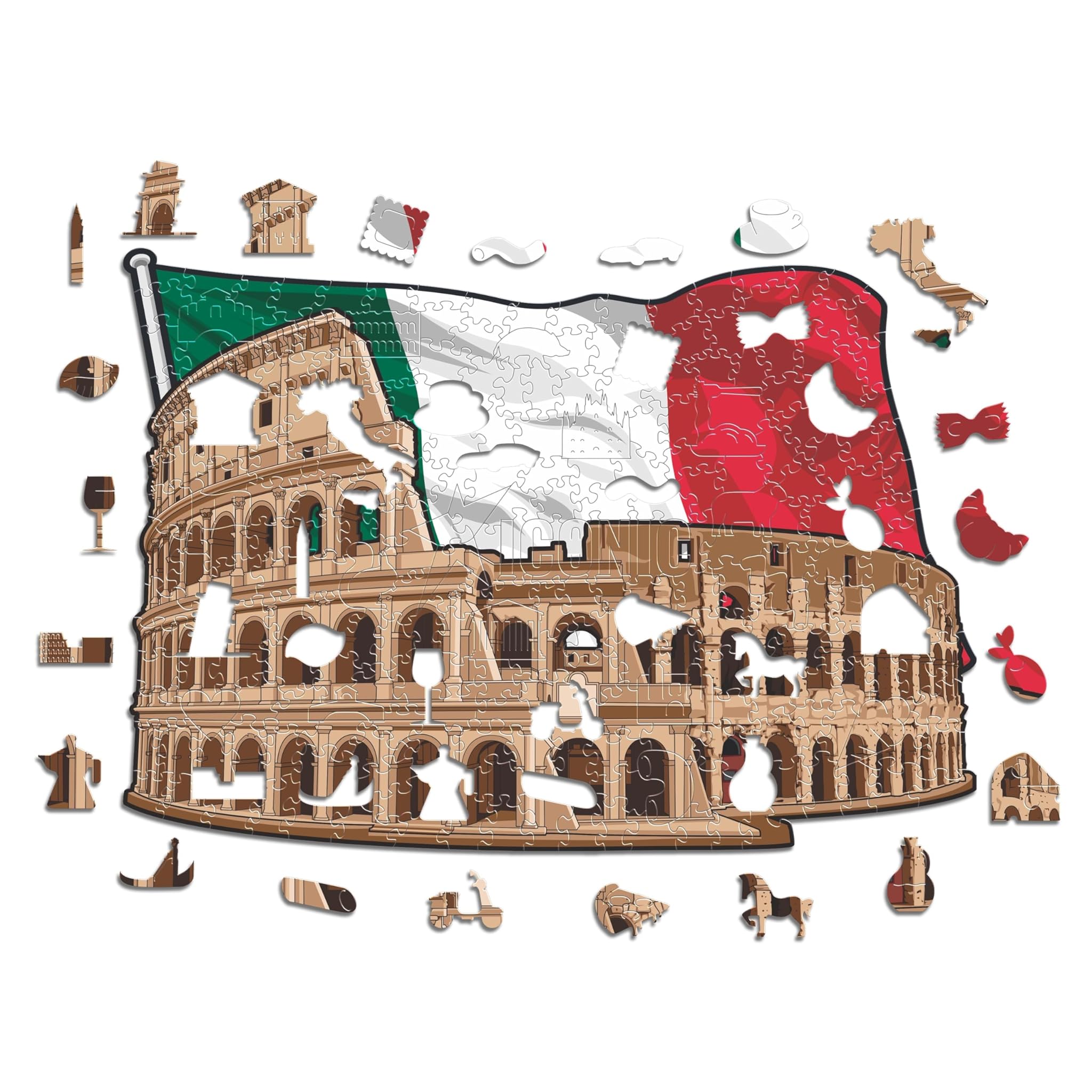 Iconic Puzzles - Colosseo, Puzzle di Legno 500 Pezzi