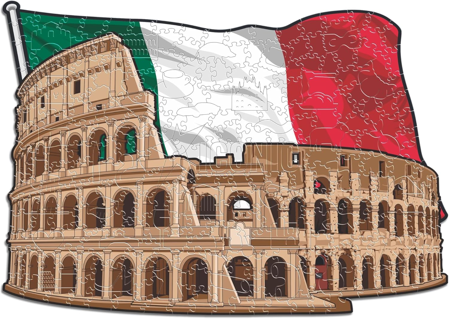 Iconic Puzzles - Colosseo, Puzzle di Legno 500 Pezzi - immagine 3
