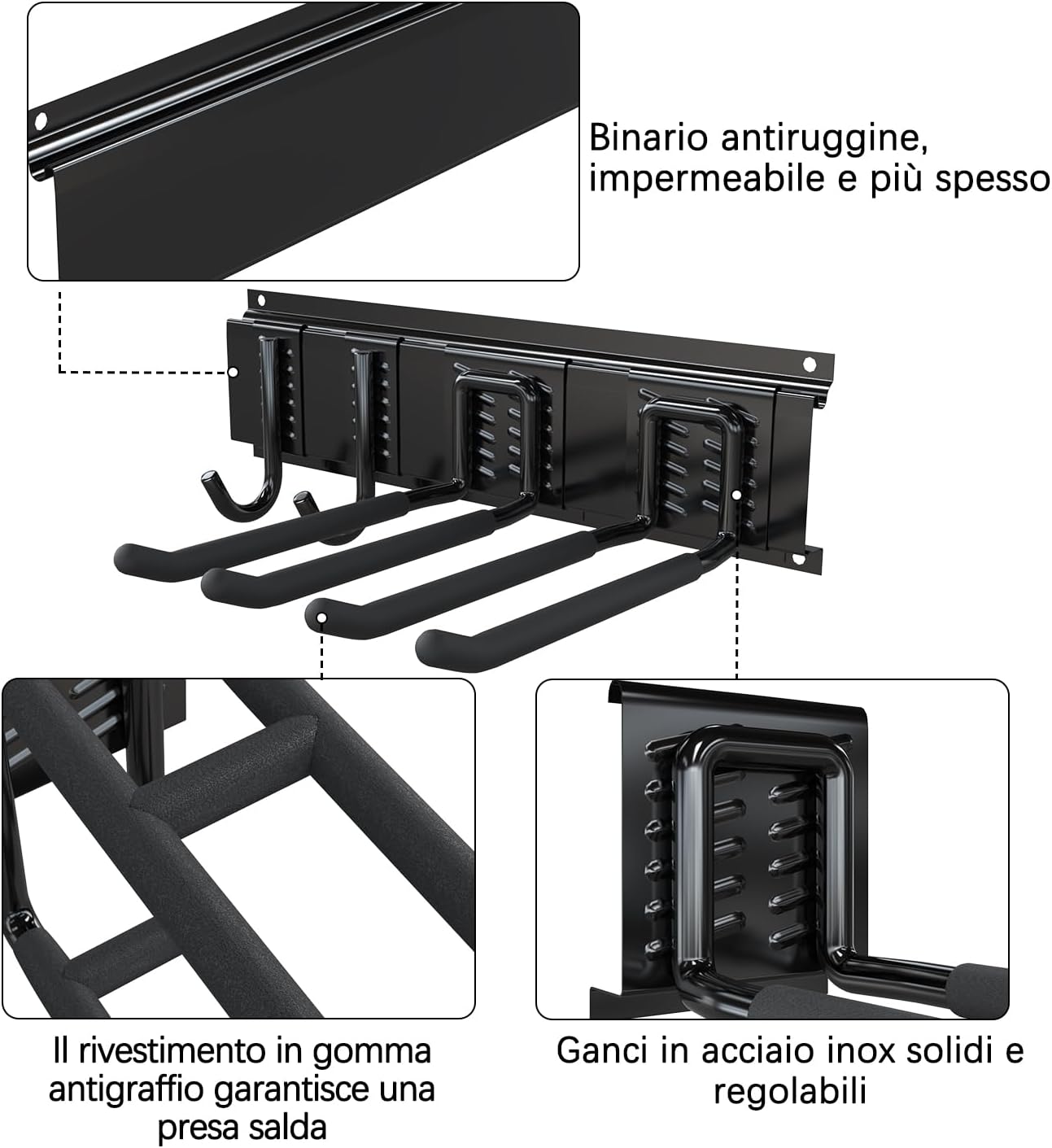 3-h Porta Attrezzi da Giardino 40cm SUS304 Acciaio Inox - immagine 3