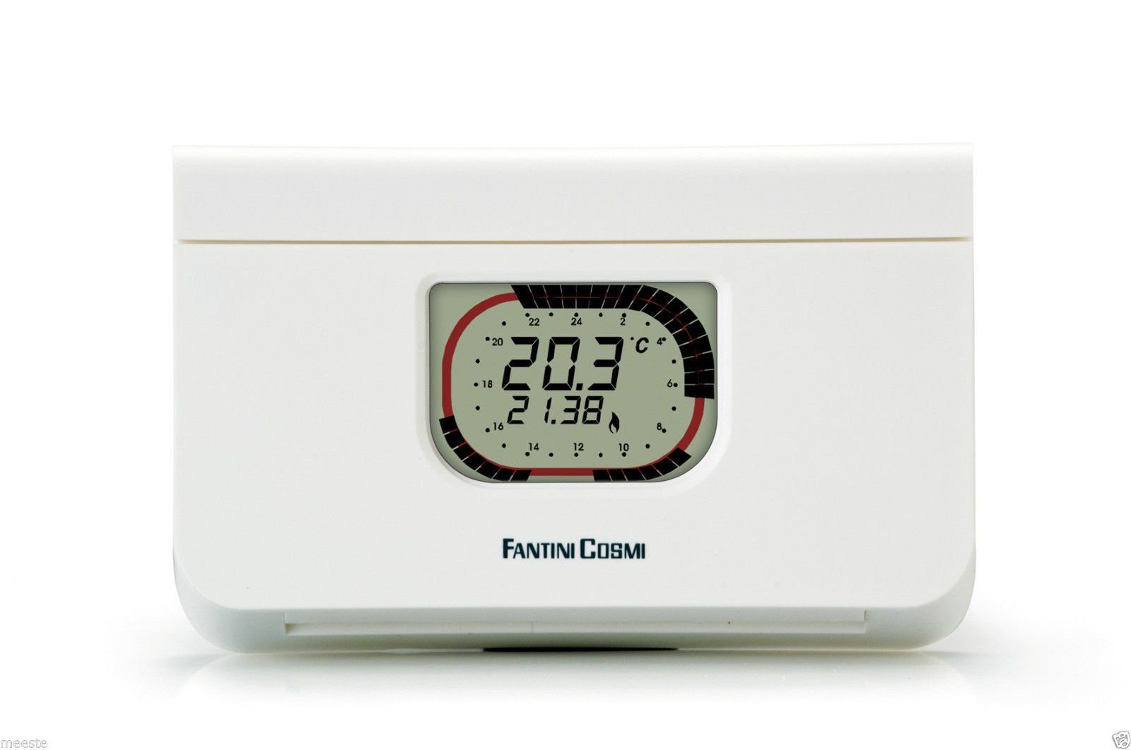 Fantini Cosmi C68 Cronotermostato Giornaliero a Batterie con Manopole, Bianco