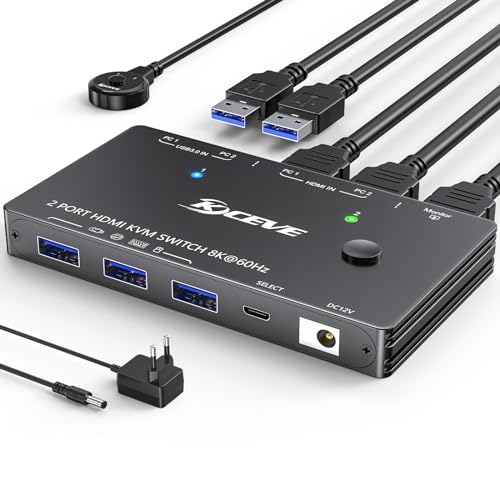 Switch KVM HDMI 8K 60Hz 2 Porte USB 3.0