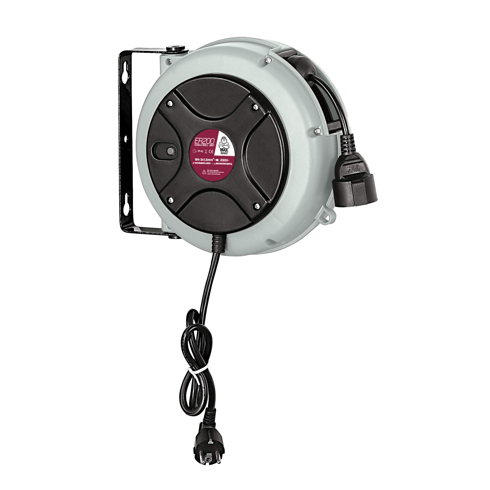 Maxtools ER200 Avvolgitubo Elettrico Automatico 8 Metri