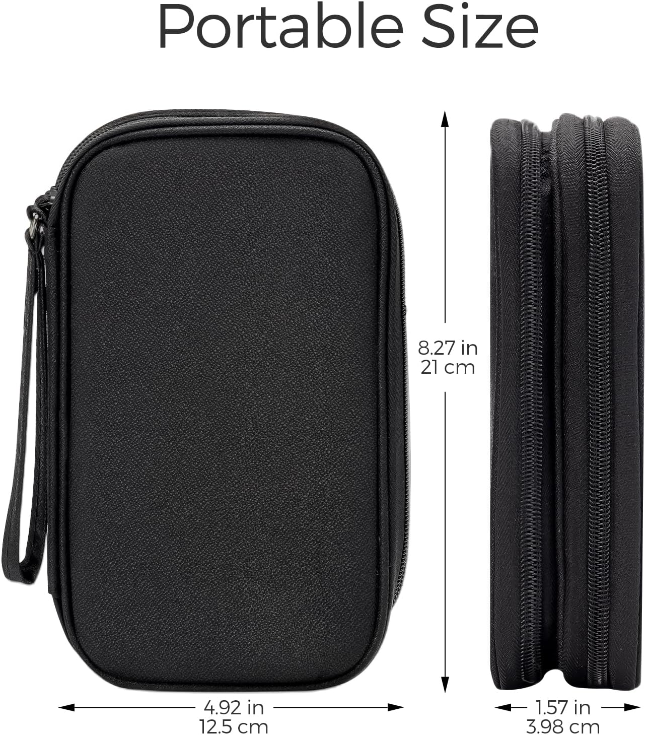 ProCase Porta Cavi da Viaggio a 3 Strati, Nero/S - immagine 6