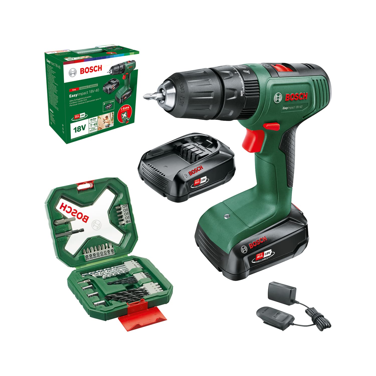 Bosch EasyImpact 18V-40 - Trapano a Percussione a Batteria