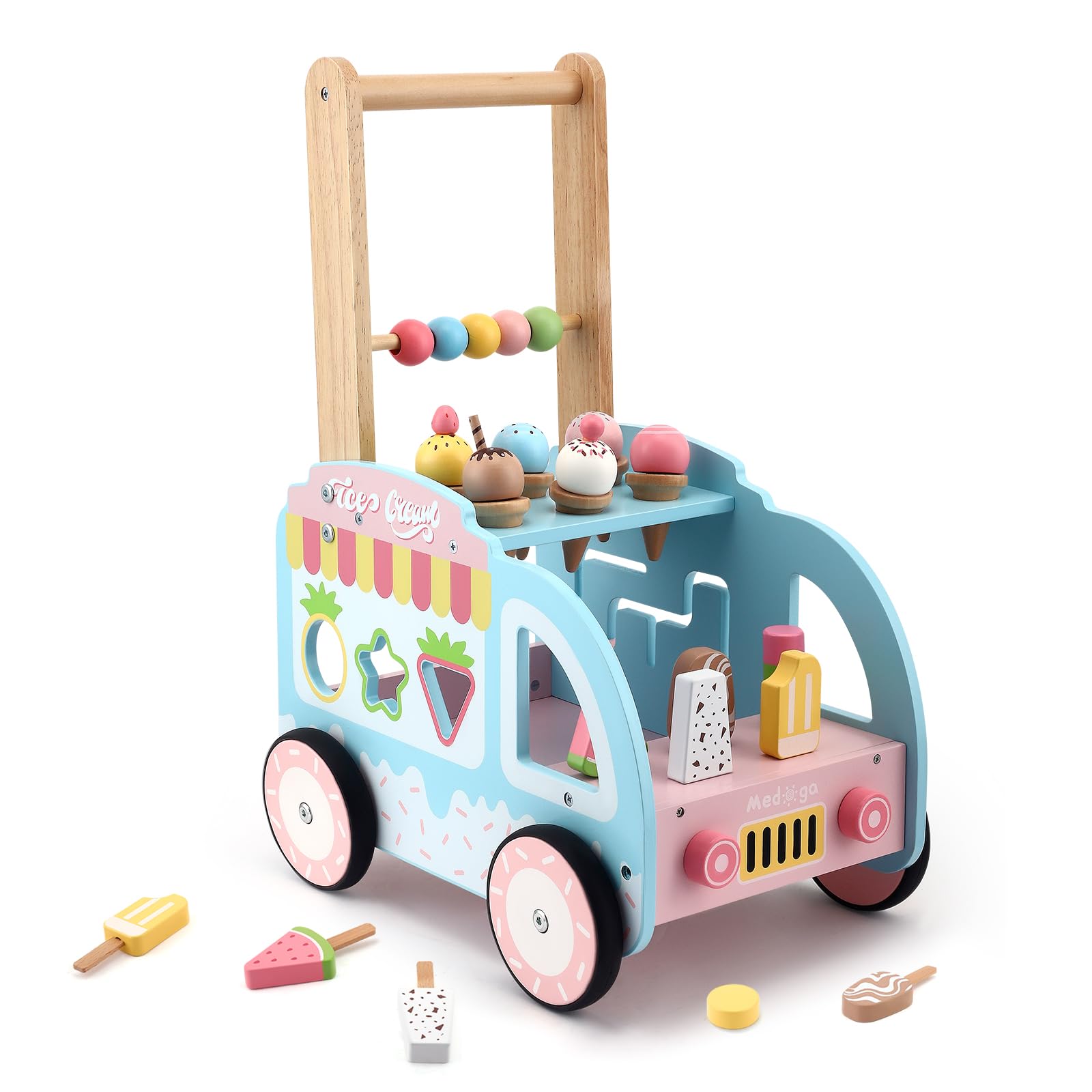Girello in Legno Multifunzione a Tema Carrello Ghiaccio