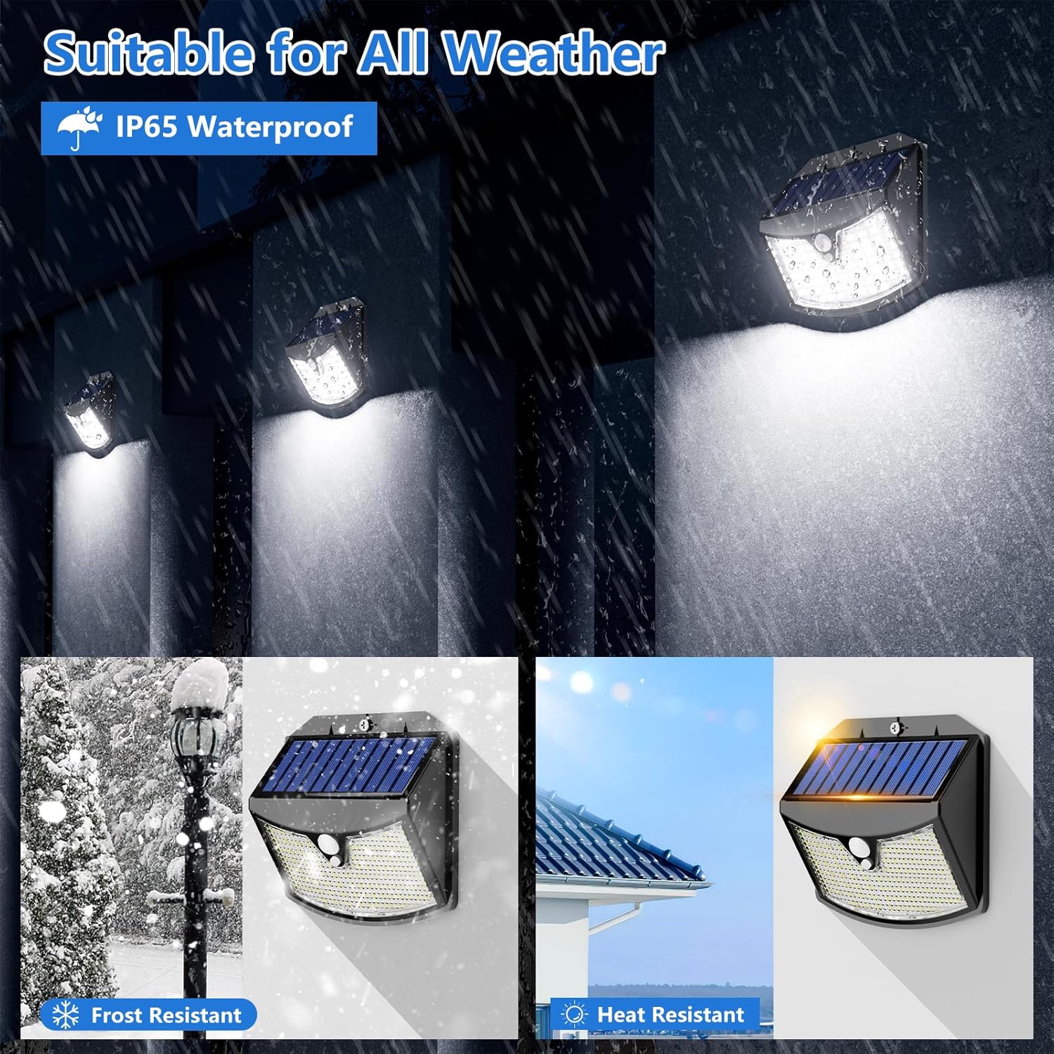 Luce Solare Led Esterno IP65 con Sensore di Movimento, 8 Pezzi - immagine 5
