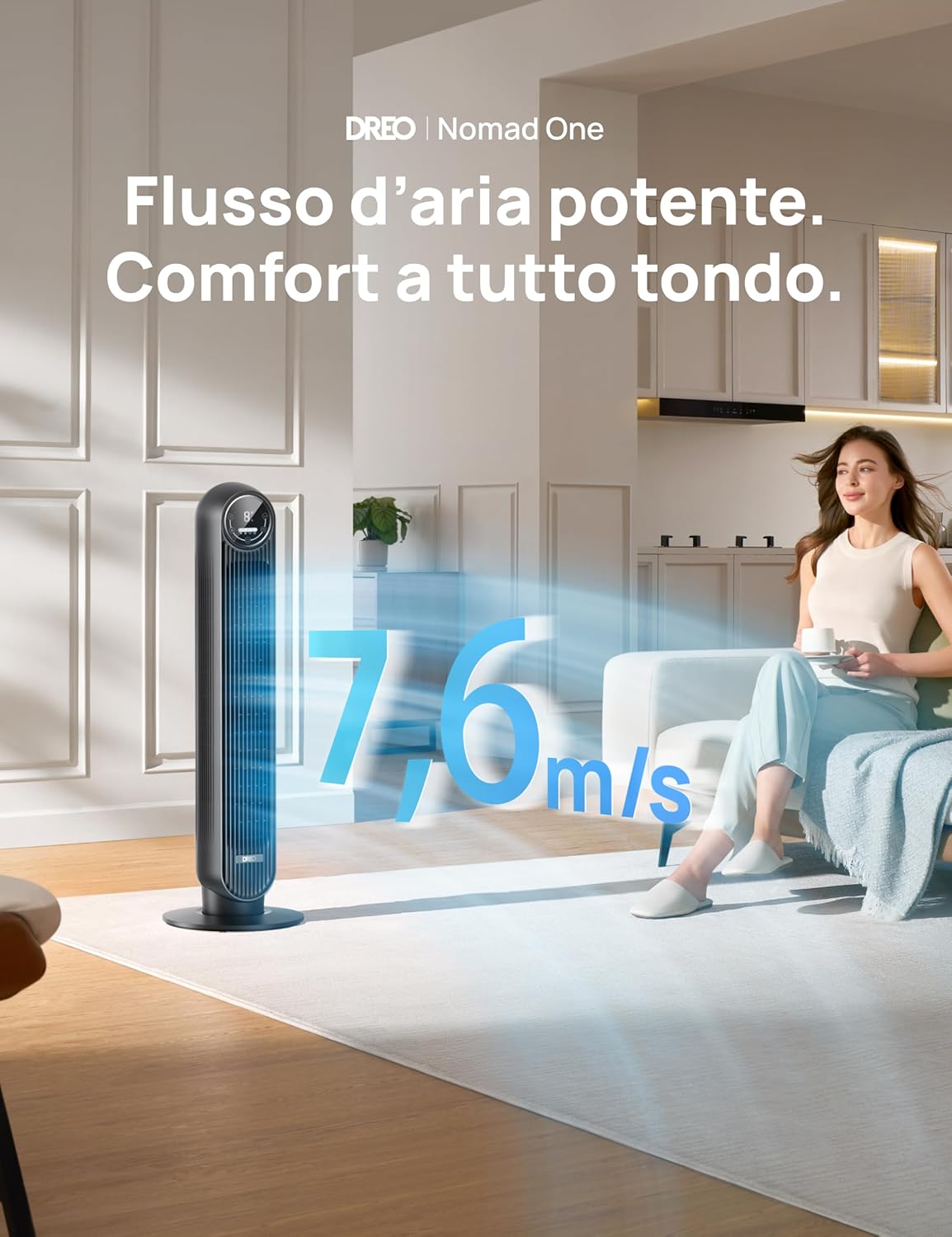 Dreo Ventilatore a Torre Silenzioso 20dB, 7.6 m/s - immagine 2