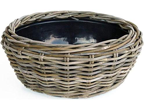 Cesto per Piante in Vimini Rotondo Ø 40 cm, Altezza 15 cm