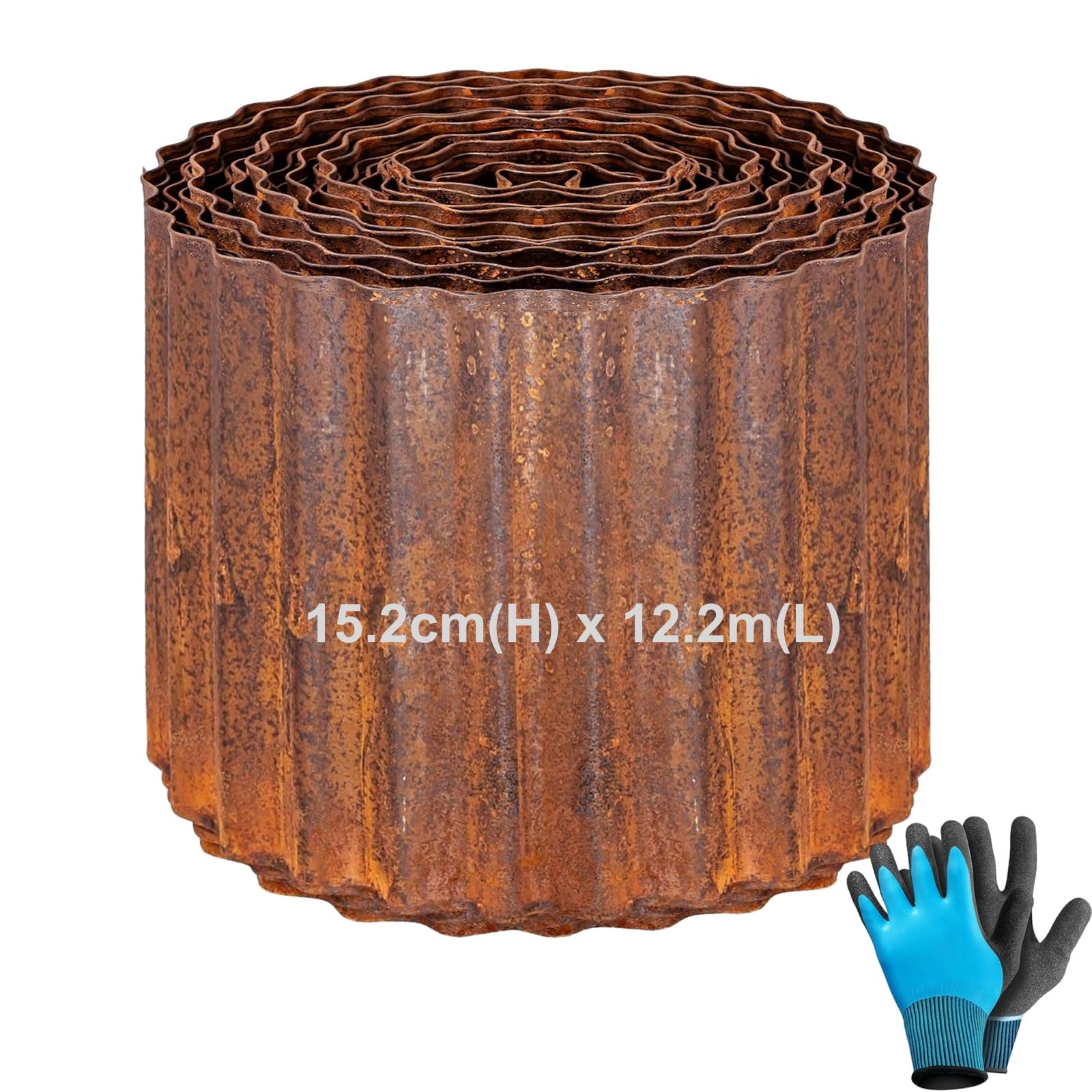 Bordo per Prato in Metallo 12,2m Effetto Ruggine