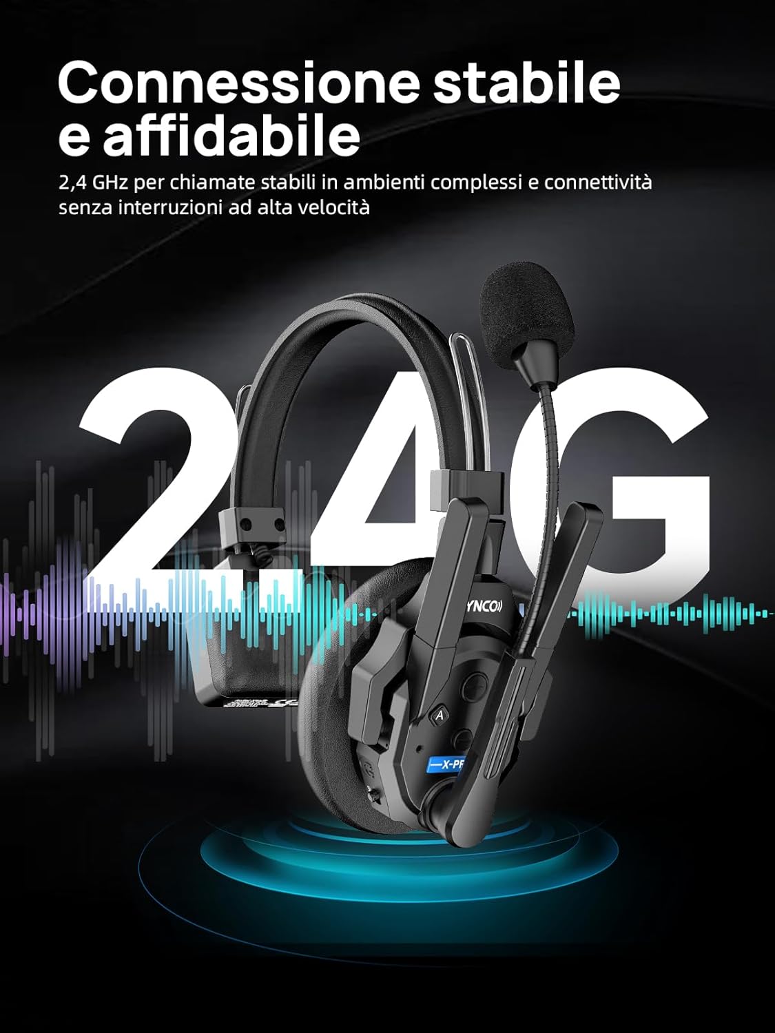 Synco XTALK XPRO1 Cuffie Wireless Full Duplex 2.4G - immagine 6