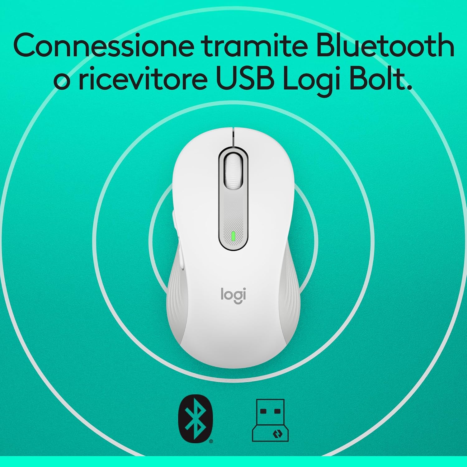 Logitech Signature M650 L Mouse Wireless, Bianco - immagine 8