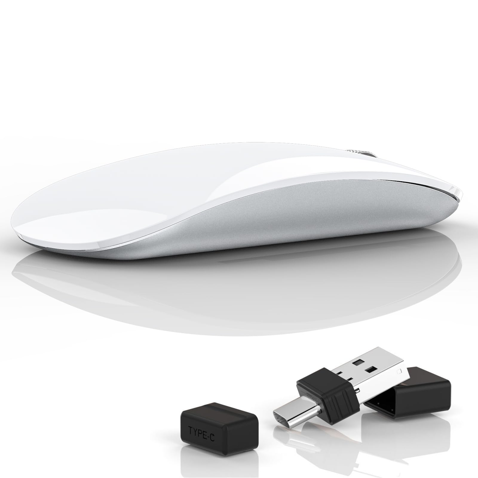 Uiosmuph G11 Mouse Wireless Ricaricabile Silenzioso - Bianco