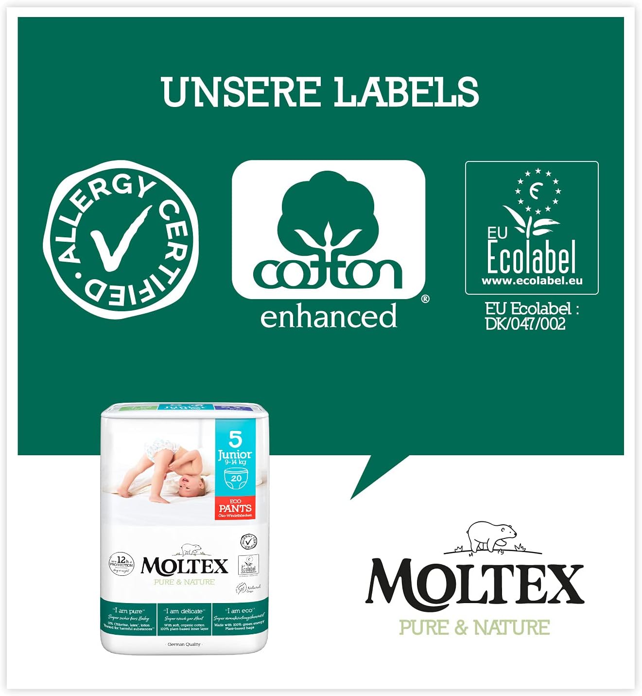 Moltex Pure & Nature Pants Ecologici Taglia 5 (9-14 kg) - immagine 8