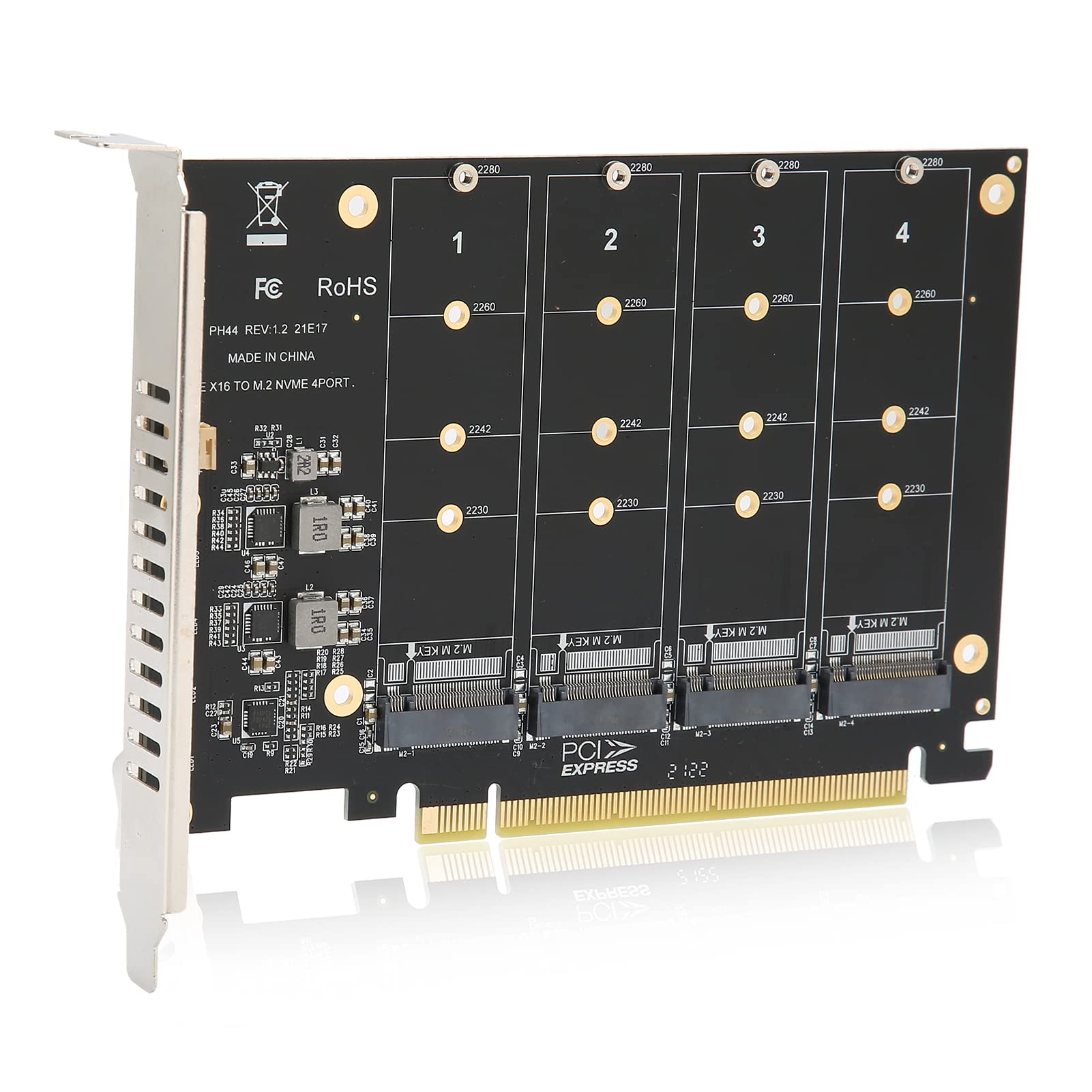 Scheda Adattatore 4 Porte M.2 NVMe SSD a PCIE X16