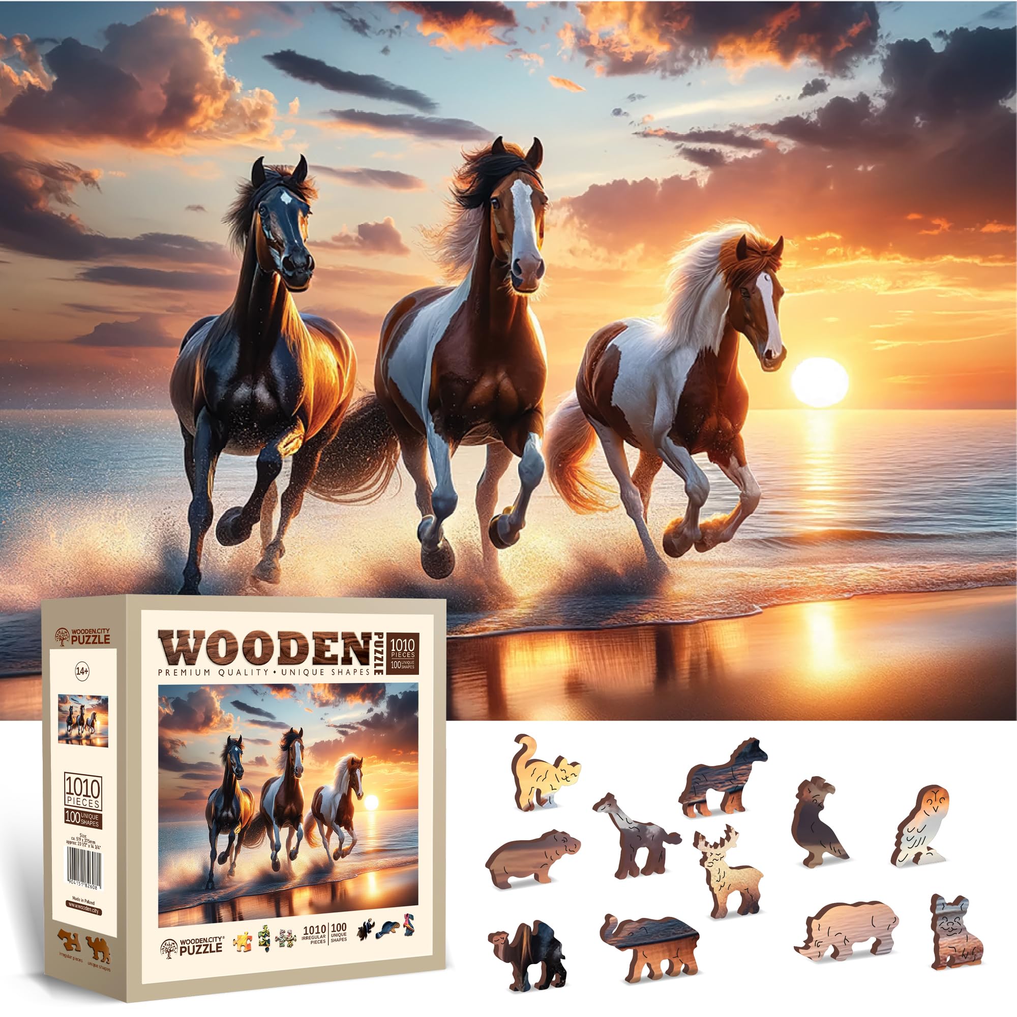 Wooden.city Puzzle in Legno 1000 Pezzi - Cavalli Selvaggi