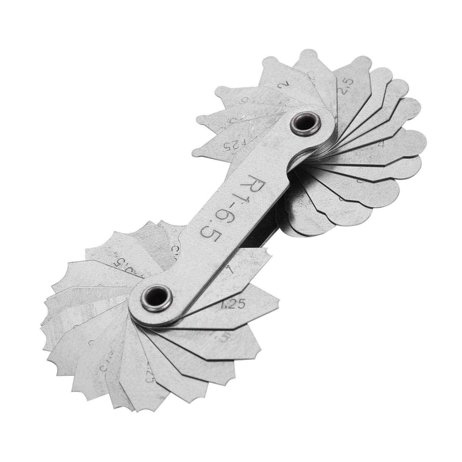 Misuratore del Raggio, Raggio Strumento di Misura Convesso Concavo in Acciaio Inossidabile R1-6.5 / R7-14.5 / R15-25 / R25-50 / R52-100mm (R1-6.5mm)