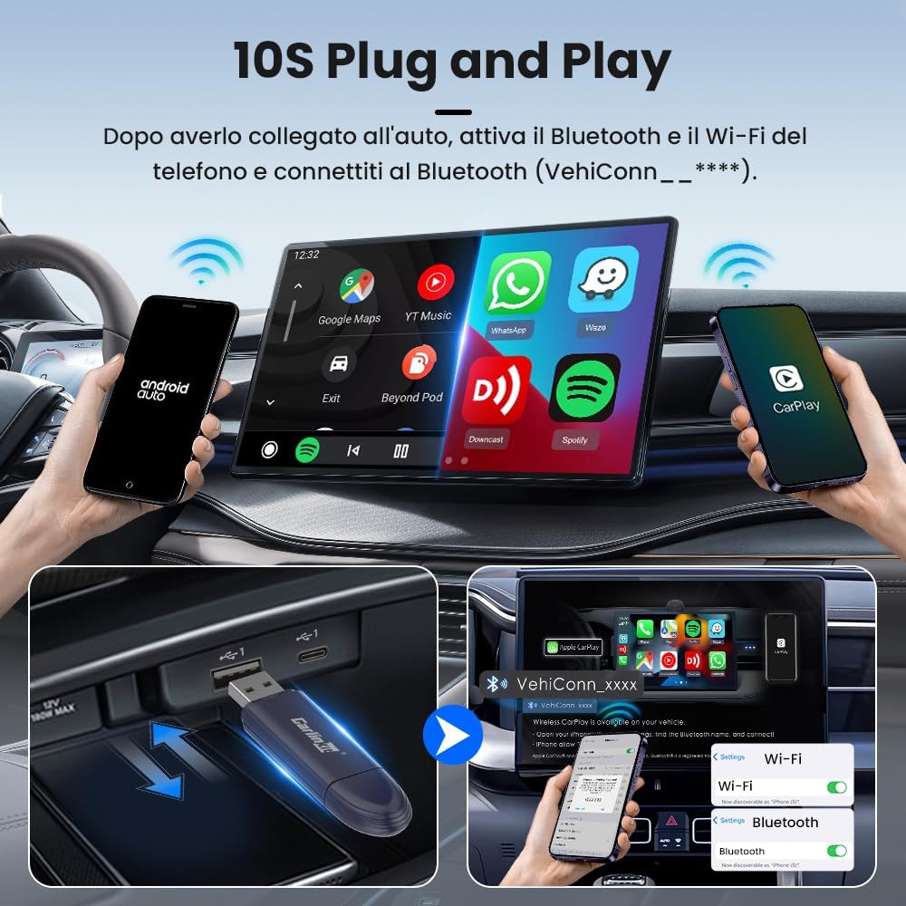Carlinkit 5.0 SE Pro - Adattatore Android Auto e CarPlay Wireless - immagine 1