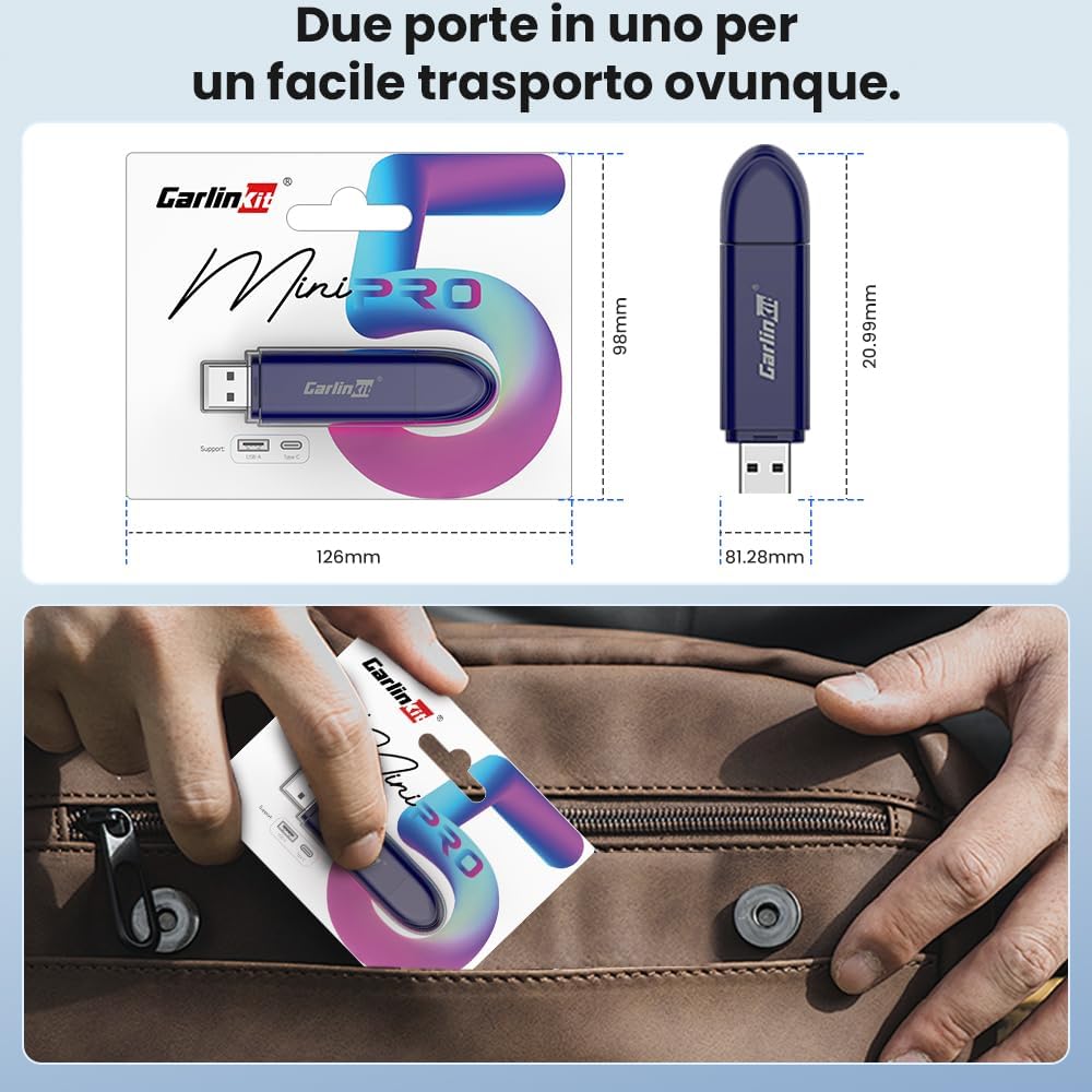 Carlinkit 5.0 SE Pro - Adattatore Android Auto e CarPlay Wireless - immagine 6