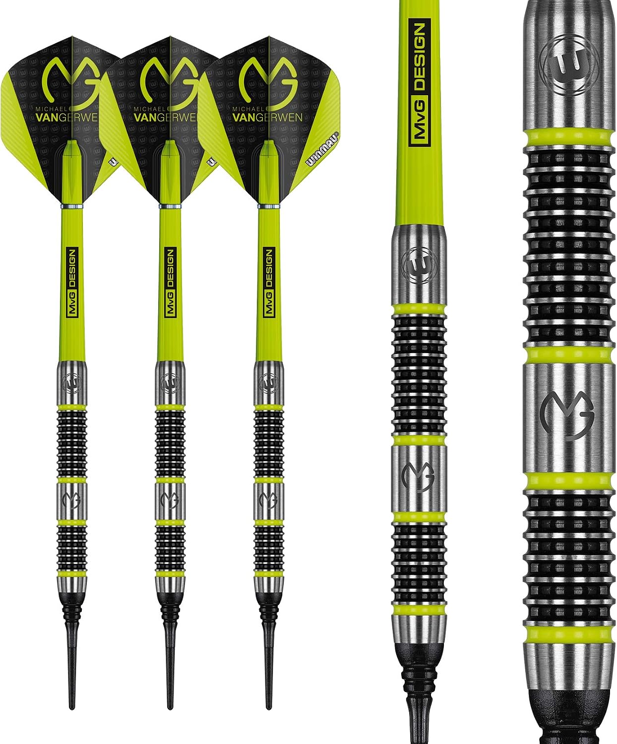 WINMAU Michael Van Gerwen MvG Aspire Freccette Softip Tungsteno Set 20g ...