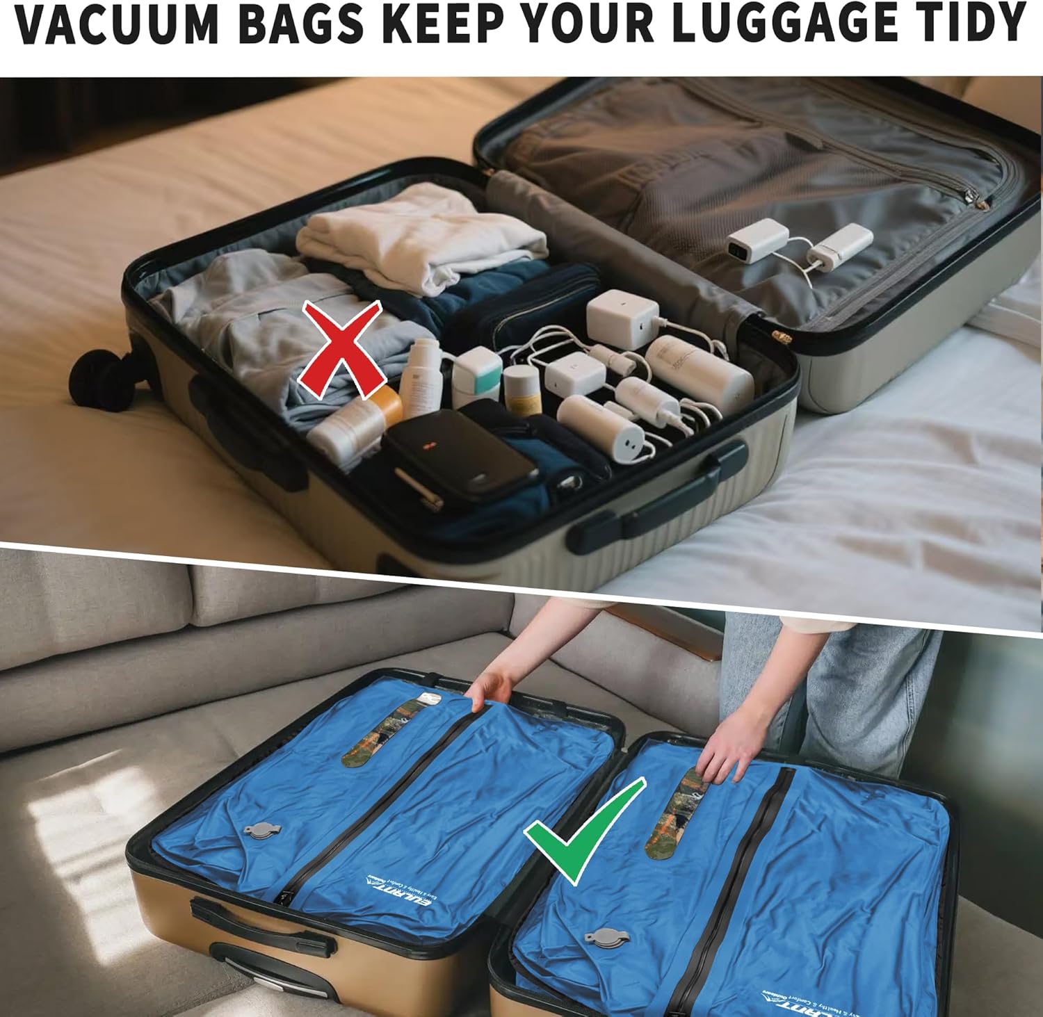 Eulant Sacchetti Sottovuoto Vestiti Viaggio con Pompa - immagine 5