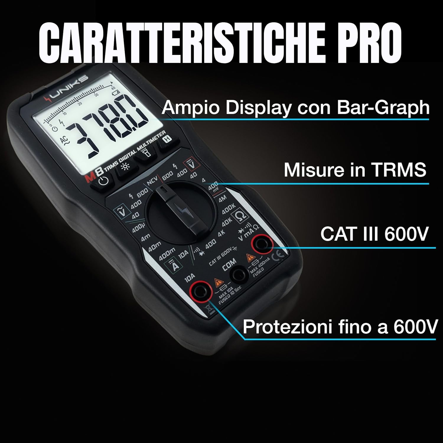 Uniks M8 Multimetro Digitale Professionale TRMS - immagine 4
