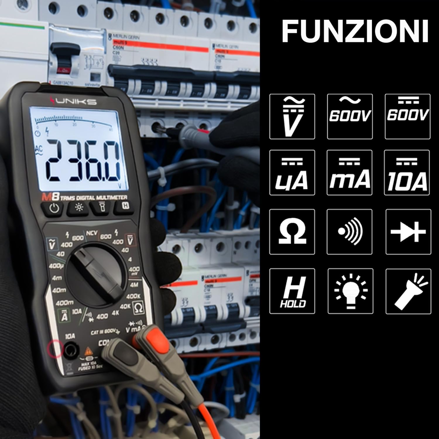 Uniks M8 Multimetro Digitale Professionale TRMS - immagine 5