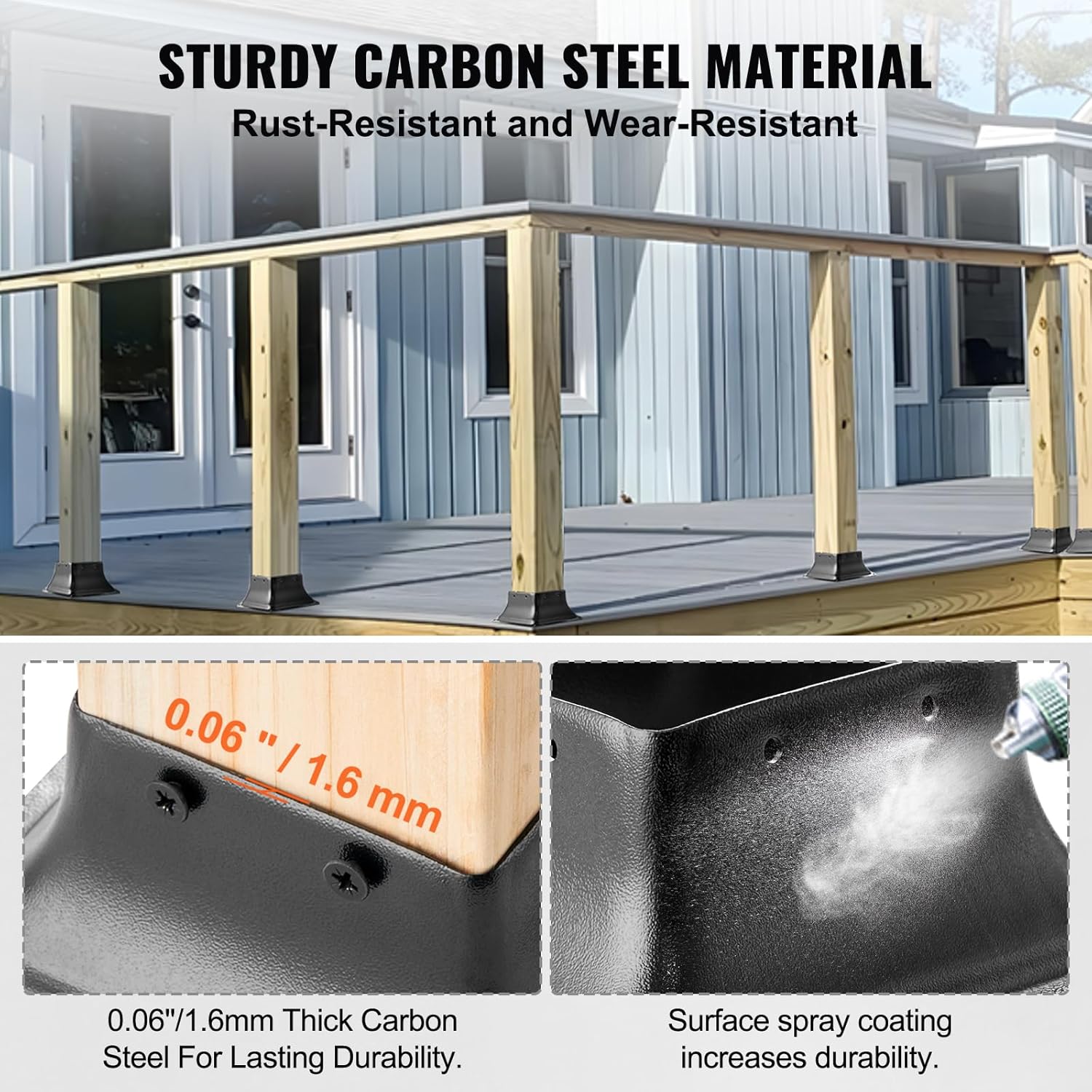 VEVOR Supporti per Pali in Legno 4''x4'' (102x102mm) - immagine 3