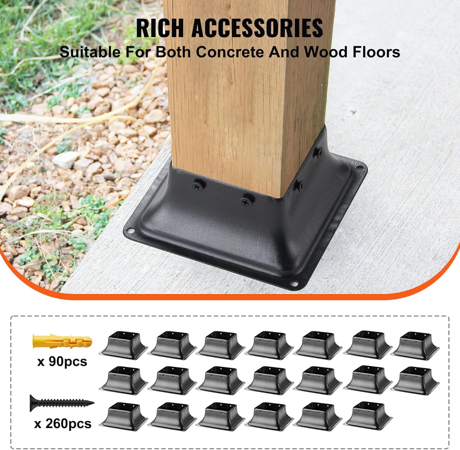 VEVOR Supporti per Pali in Legno 4''x4'' (102x102mm) - immagine 5