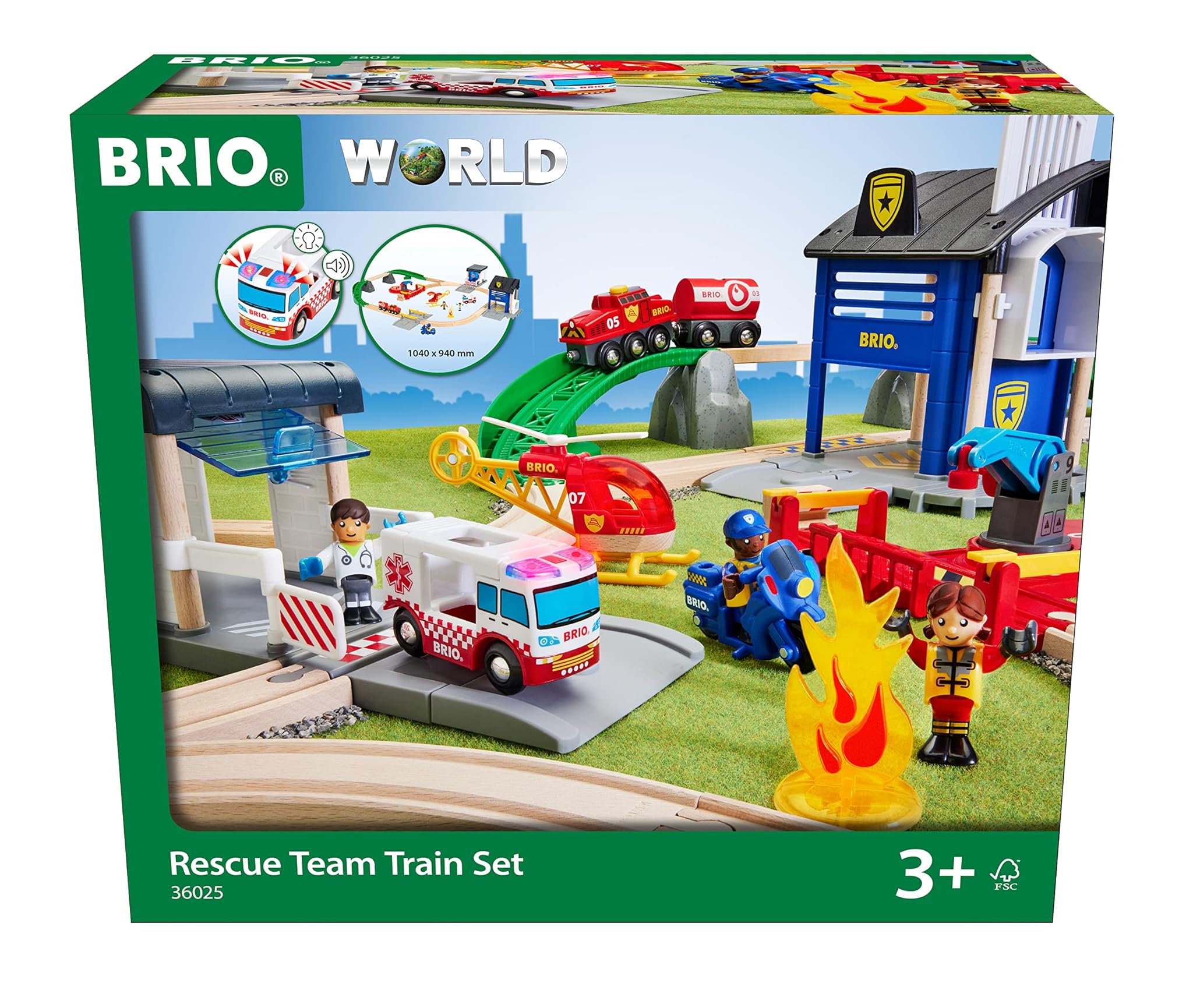 BRIO World Rescue Team - Set Treno in Legno