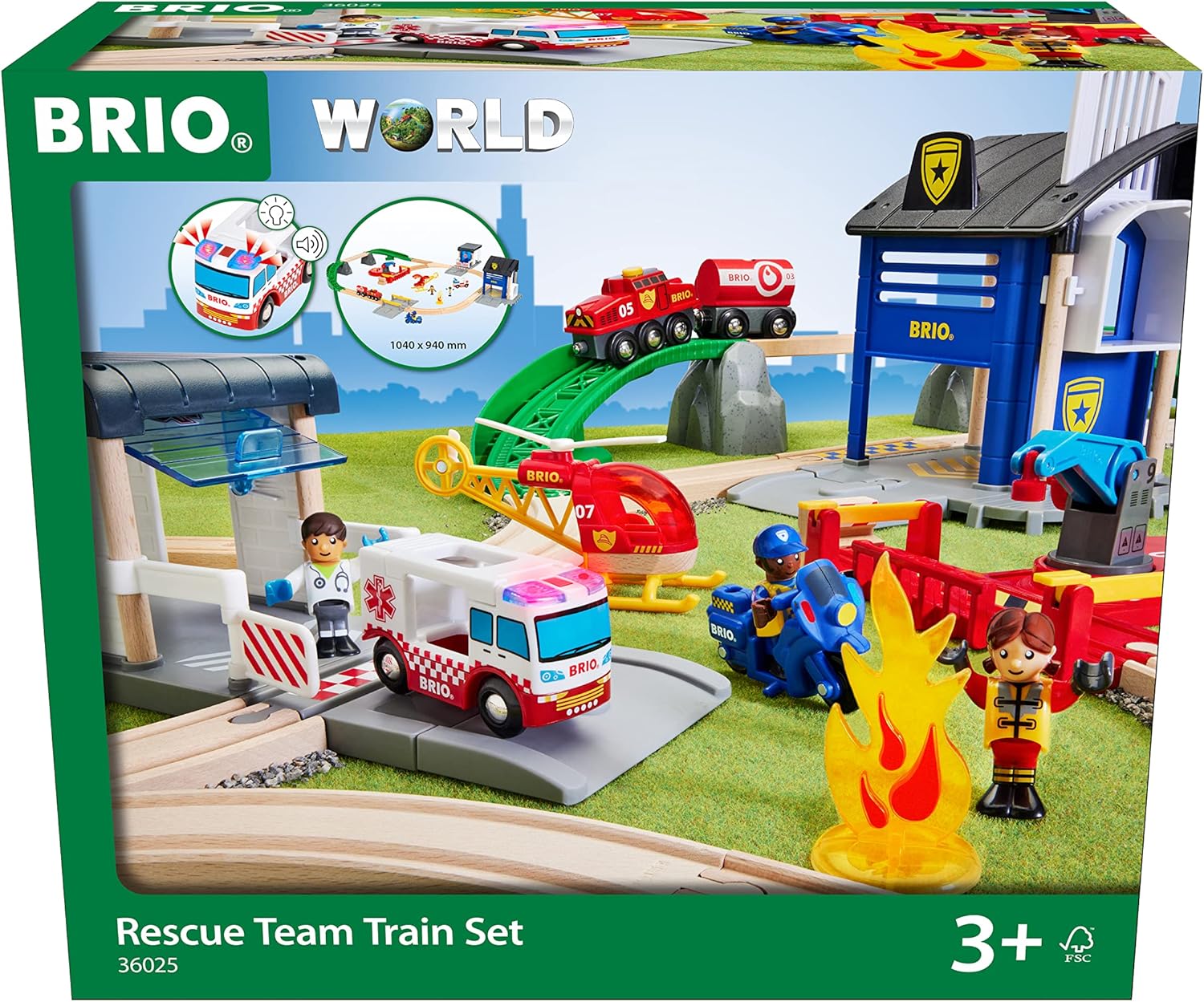 BRIO World Rescue Team - Set Treno in Legno - immagine 1