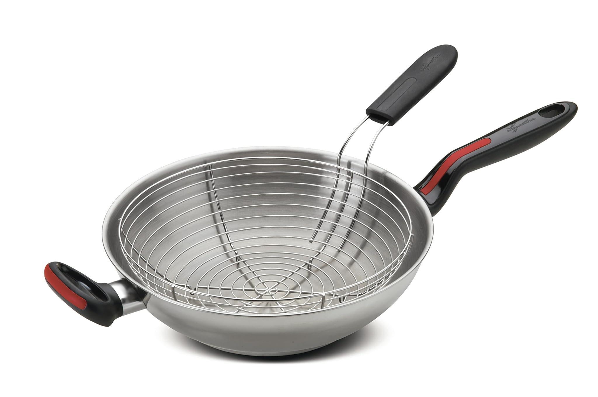 Lagostina Linea Rossa Wok Acciaio Inox 18/10 Ø 28 cm