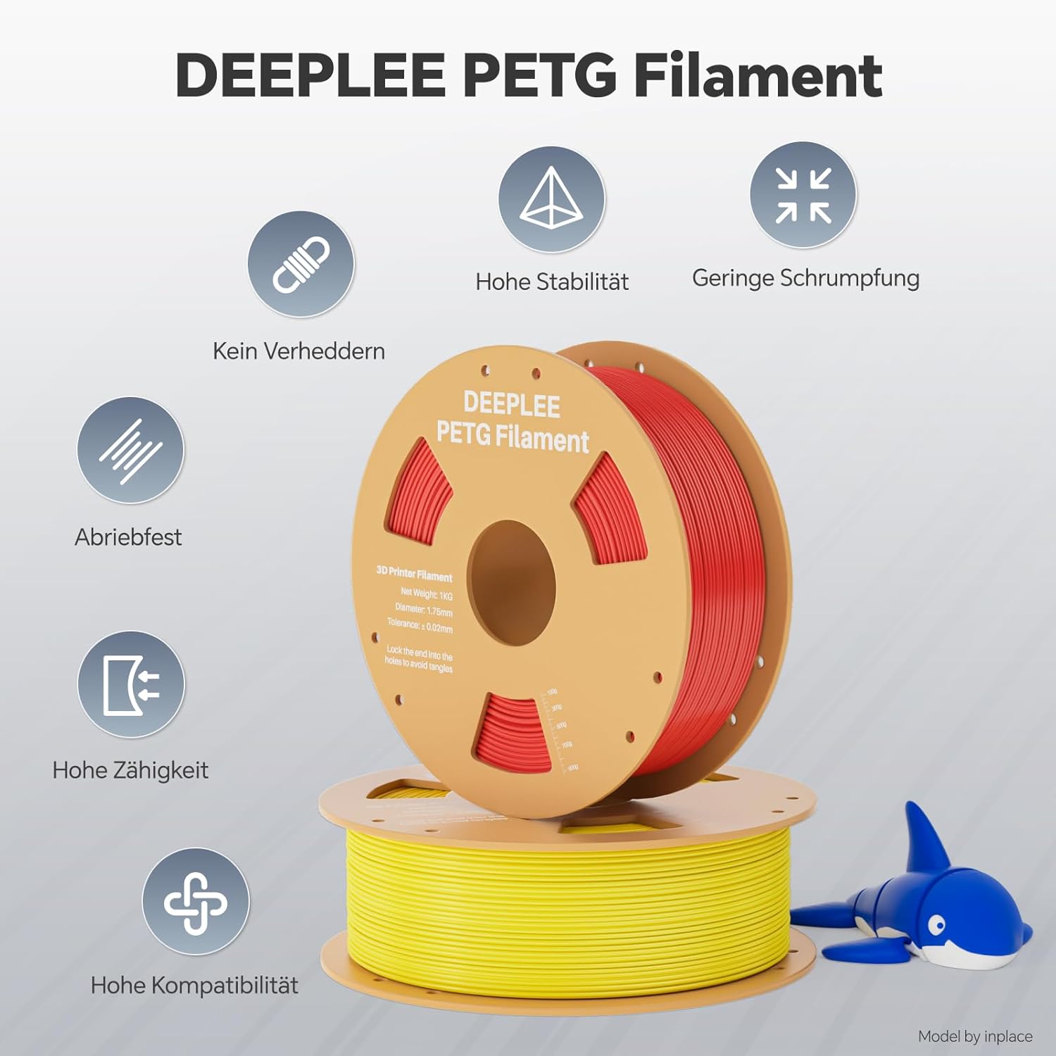 Deeplee Filamento PETG 1.75mm per Stampante 3D 4KG - immagine 2