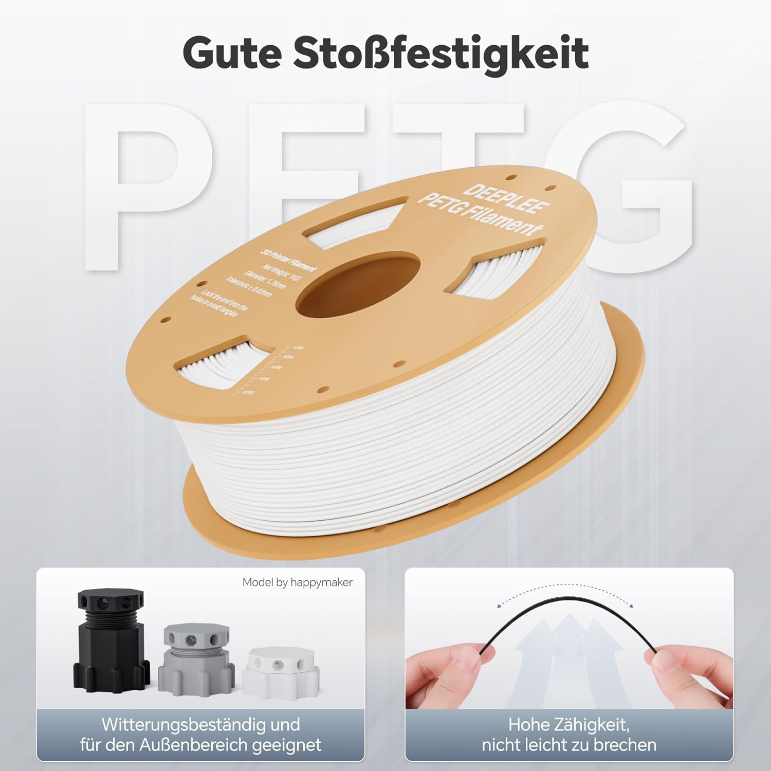 Deeplee Filamento PETG 1.75mm per Stampante 3D 4KG - immagine 3