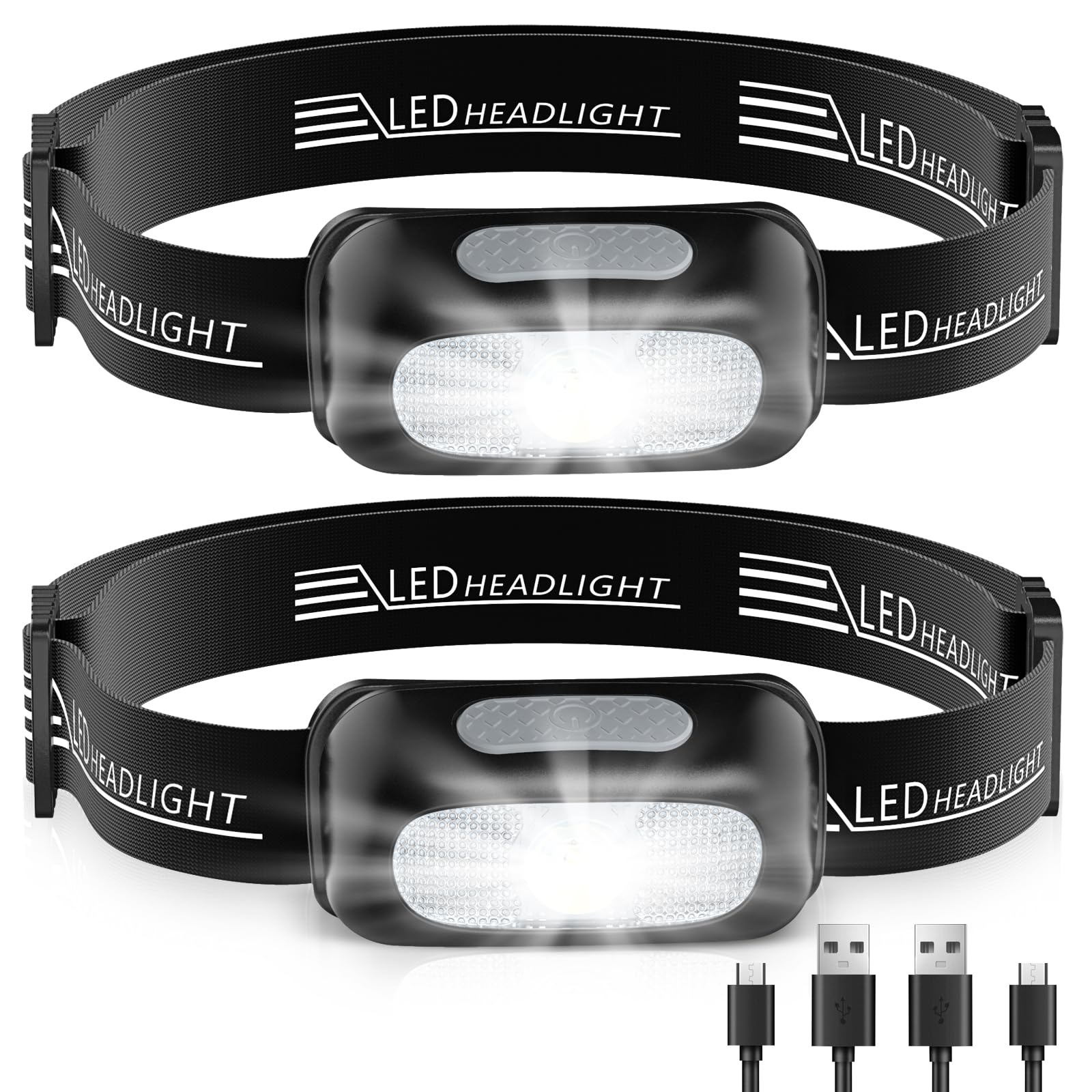 CIRYCASE Torcia Frontale LED Ricaricabile USB