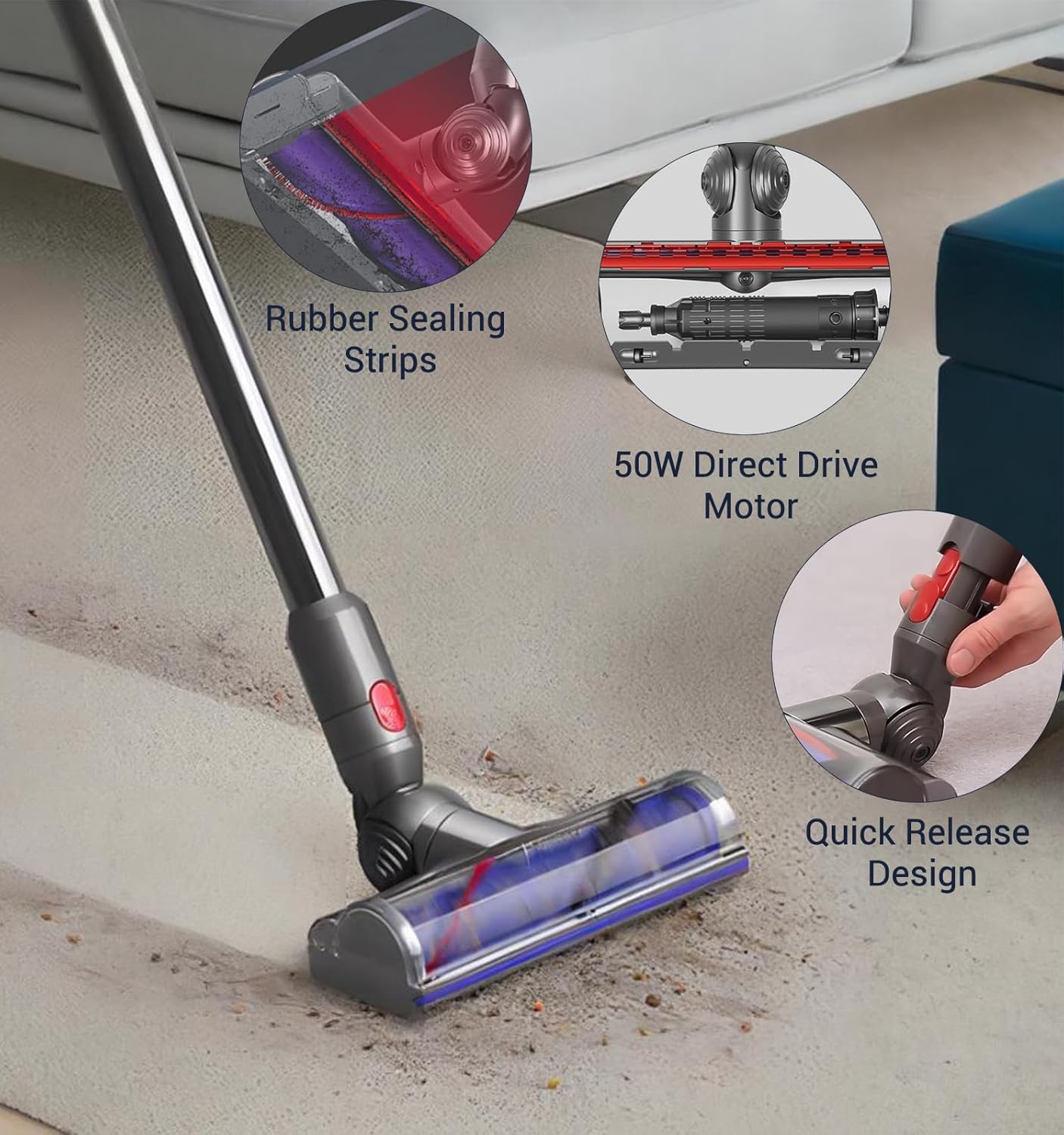 DAMAIYI Spazzola Motorizzata Compatibile Aspirapolvere - immagine 4