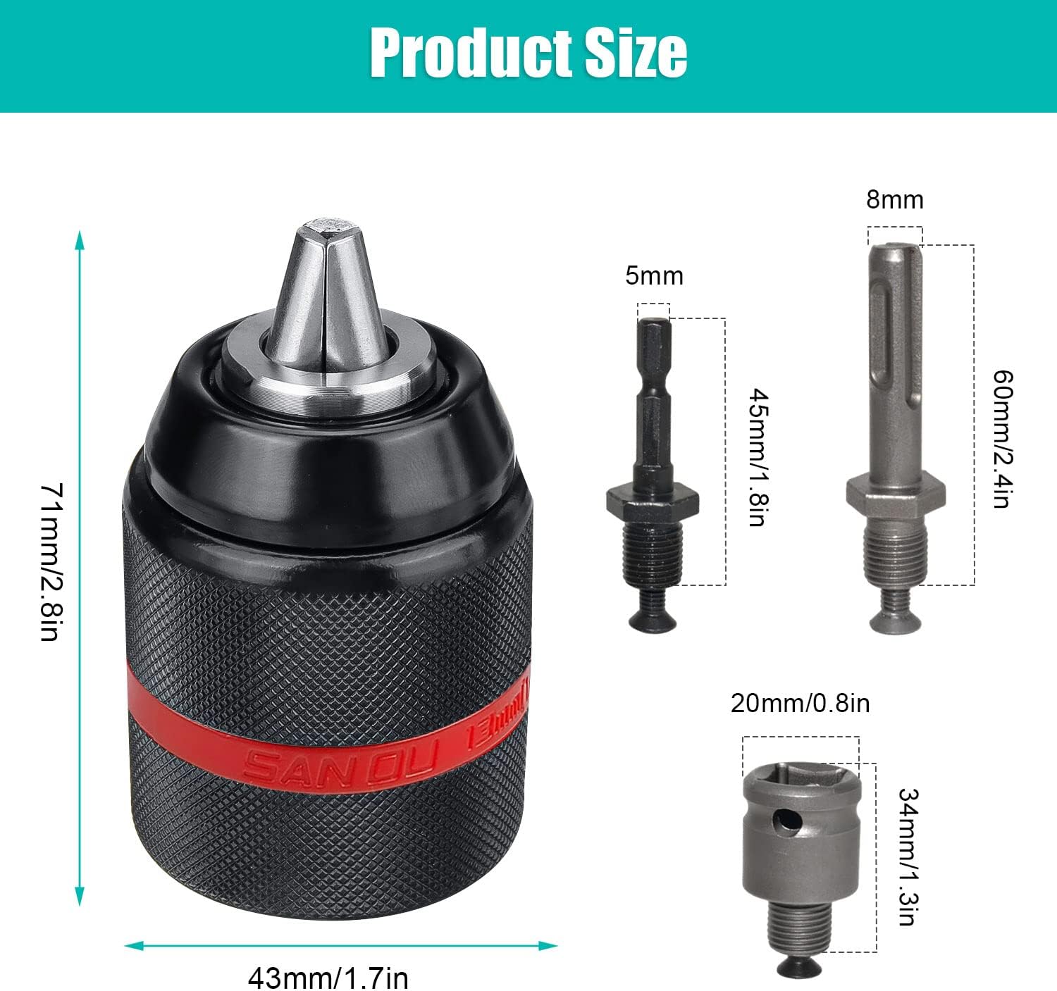 Mandrino Trapano Autoserrante 1.5-13 mm - immagine 2