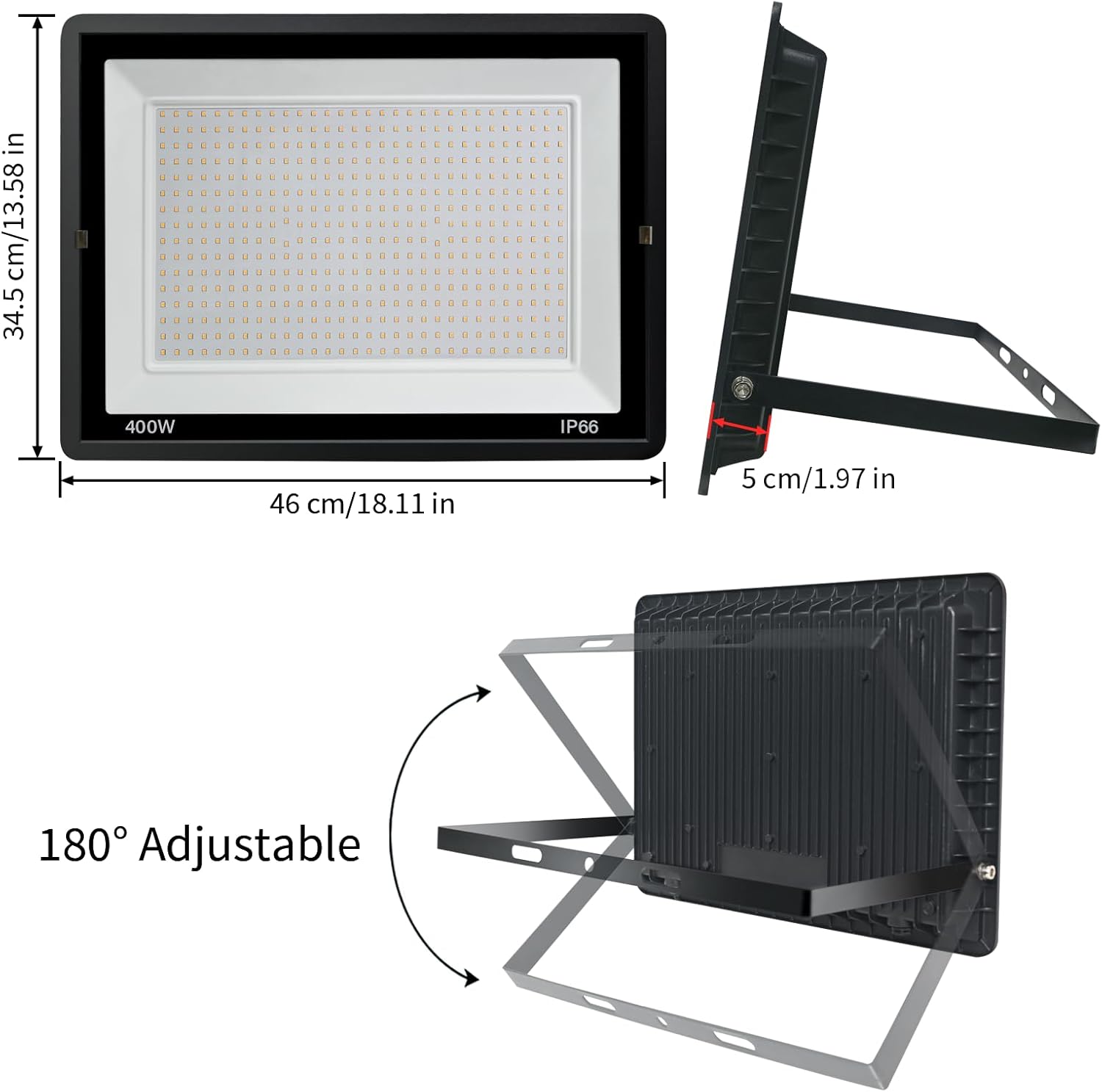 Blivrig Faro LED da Esterno 400W Bianco Freddo 6000K - immagine 7