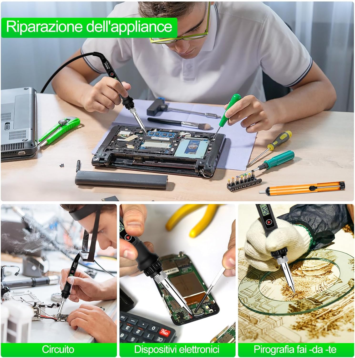 Saldatore a Stagno 80W LCD Temperatura Regolabile - immagine 6