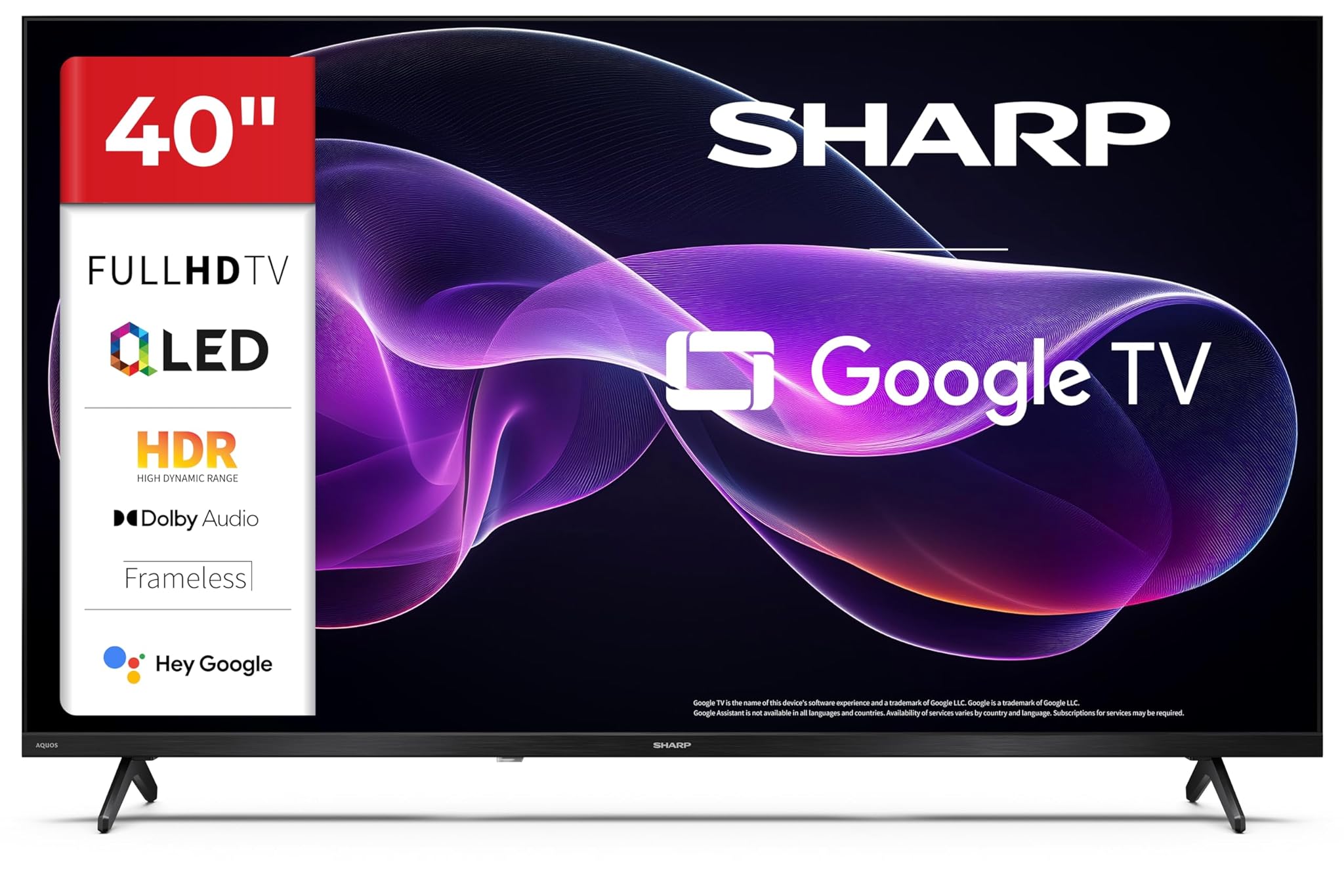 Sharp 40HF3365E - GOOGLE TV 40" FHD Frameless, Nero