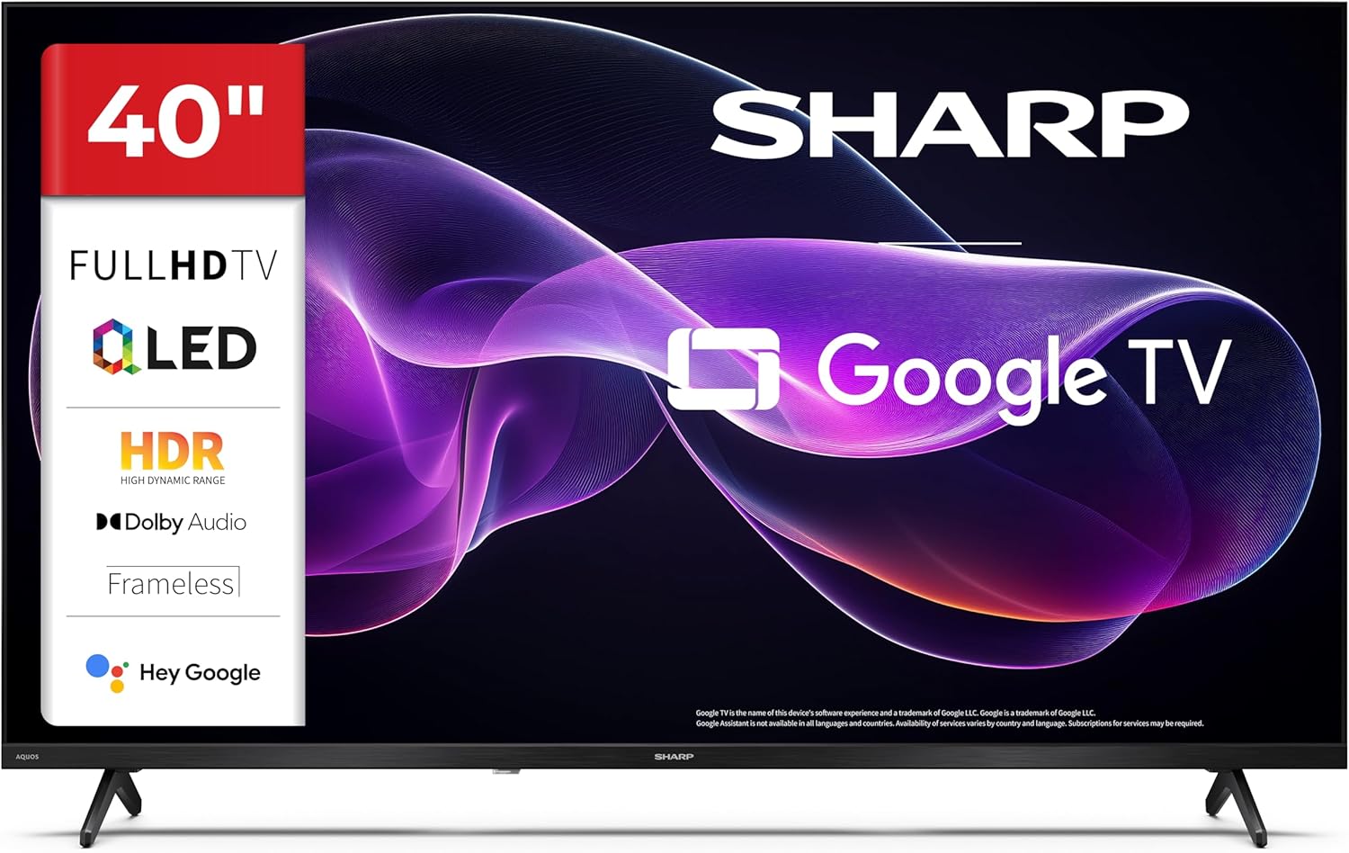 Sharp 40HF3365E - GOOGLE TV 40" FHD Frameless, Nero - immagine 1
